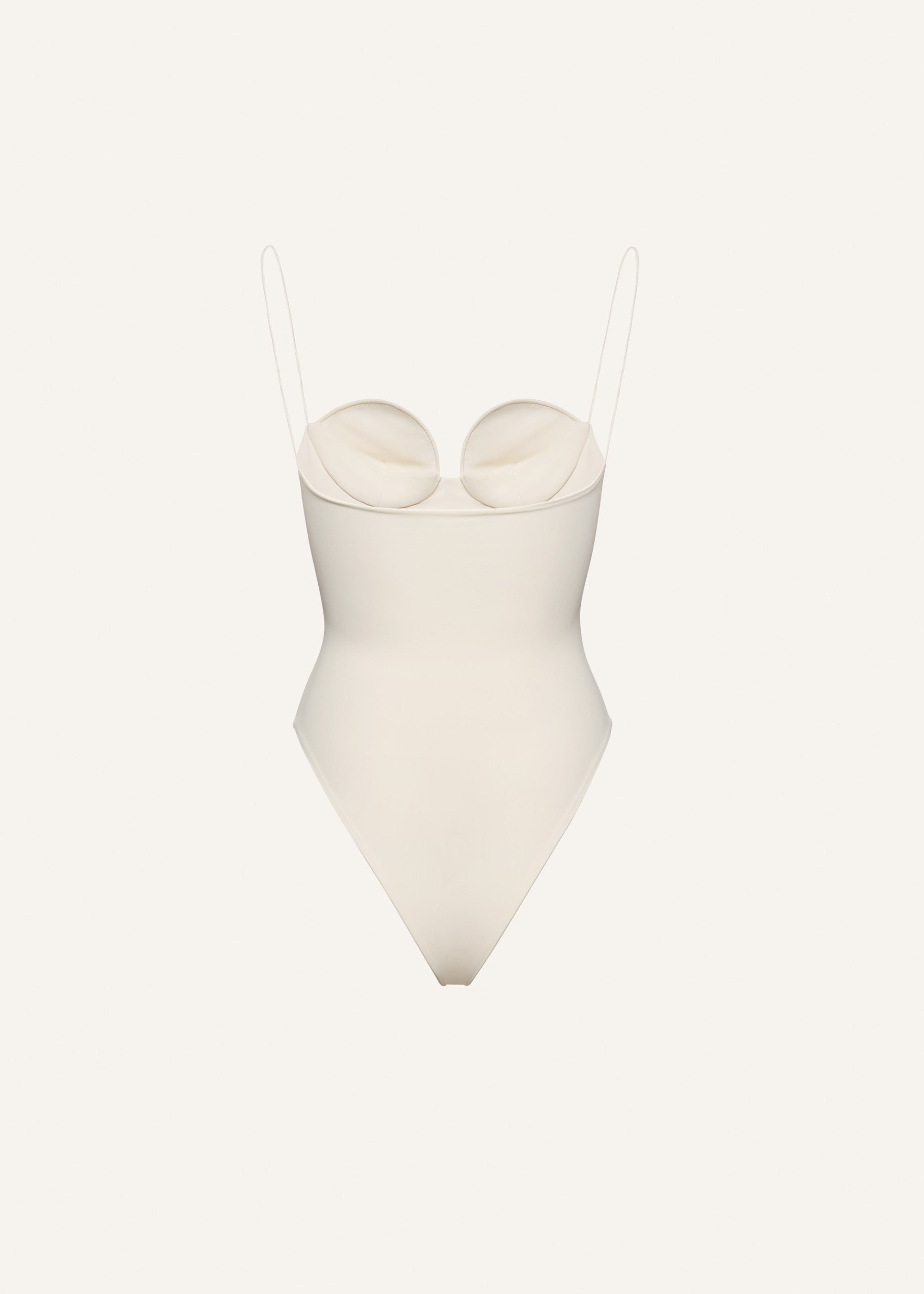 3D flower retro bustier swimsuit in cream - 2