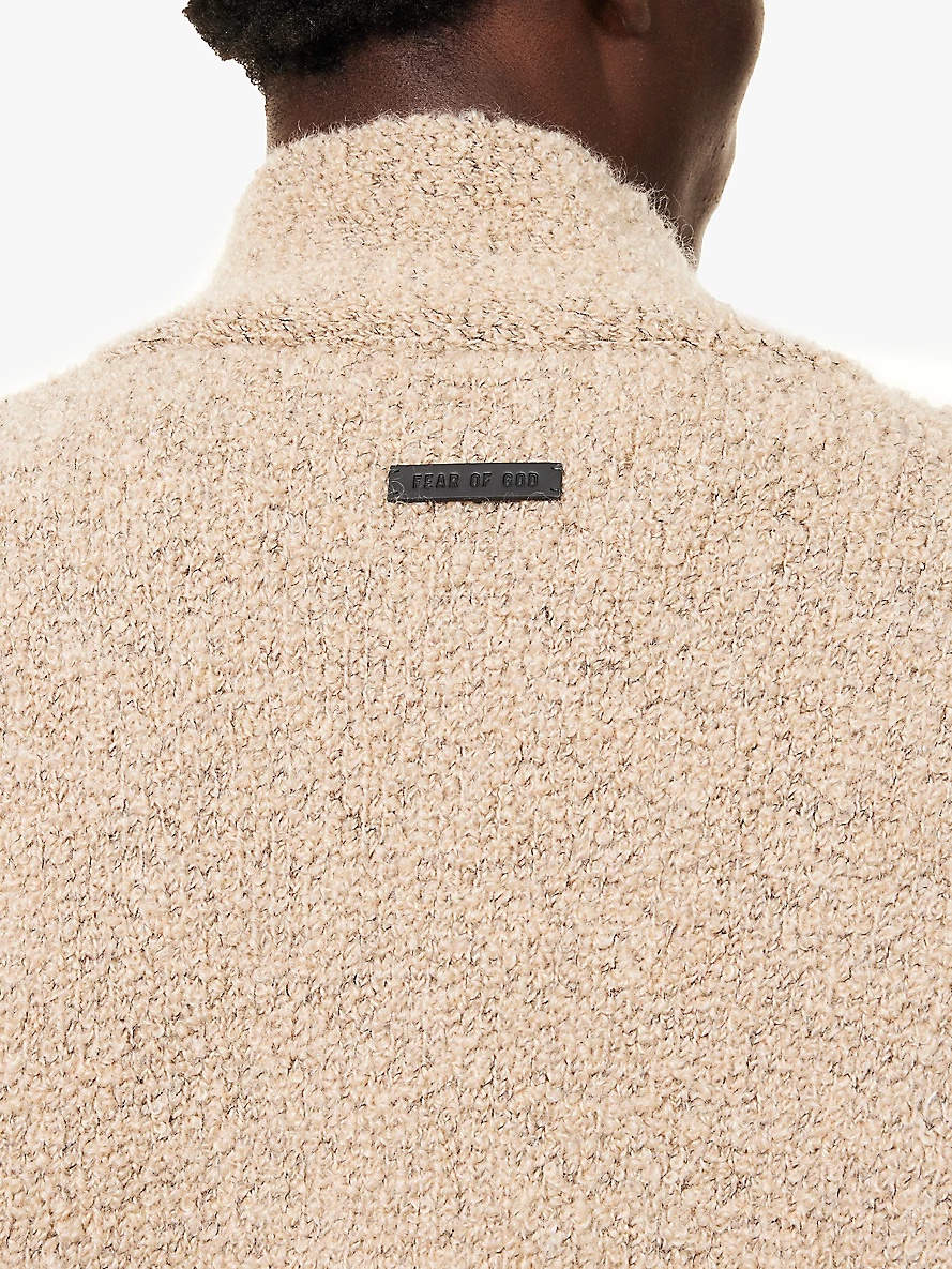 Overlapped V-neck wool-blend jumper - 5