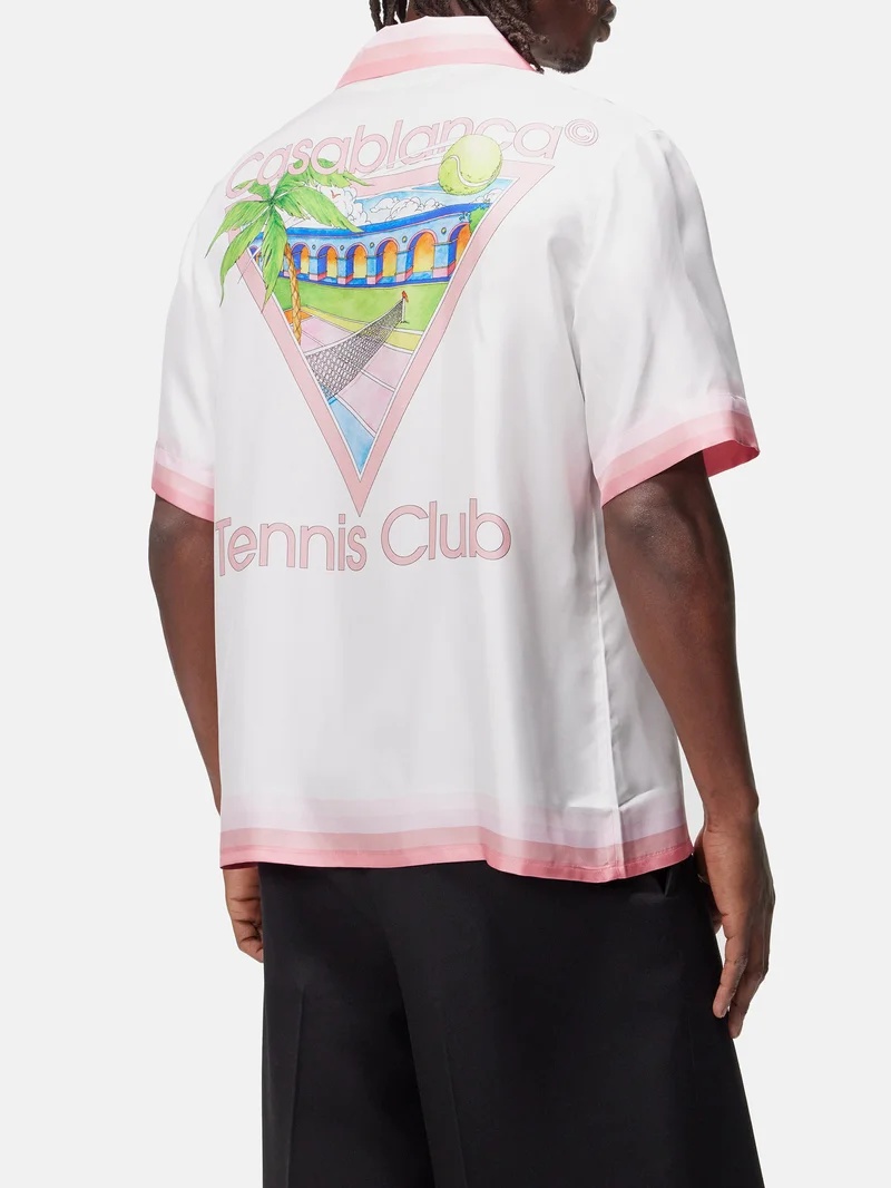 Tennis Club-print silk shirt - 4