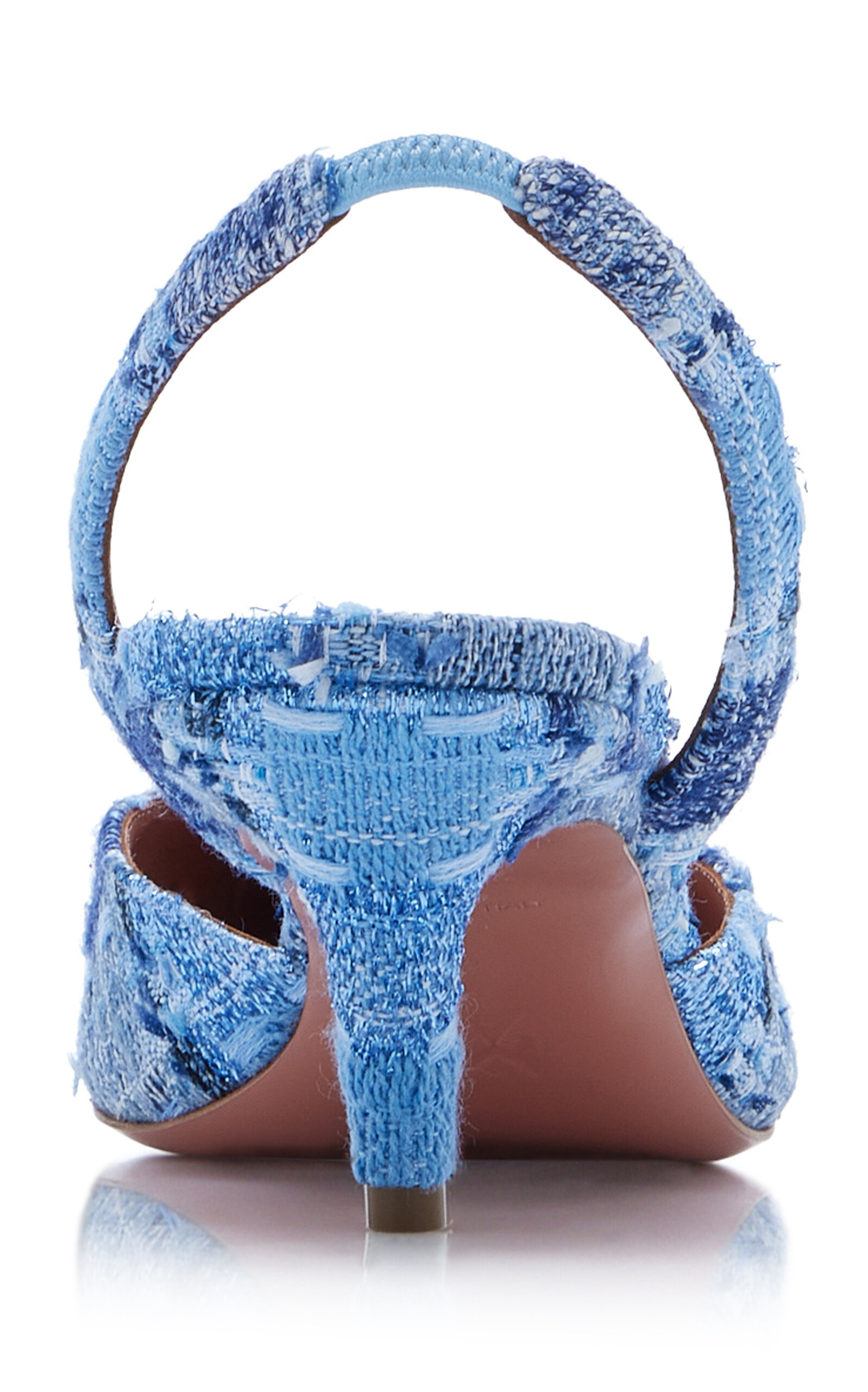 Camelia Tweed Slingback Pumps blue - 5