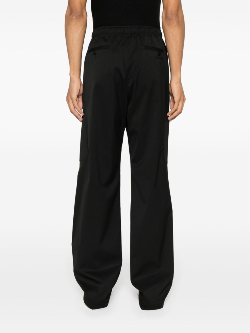 drawstring-waist wide-leg trousers - 4