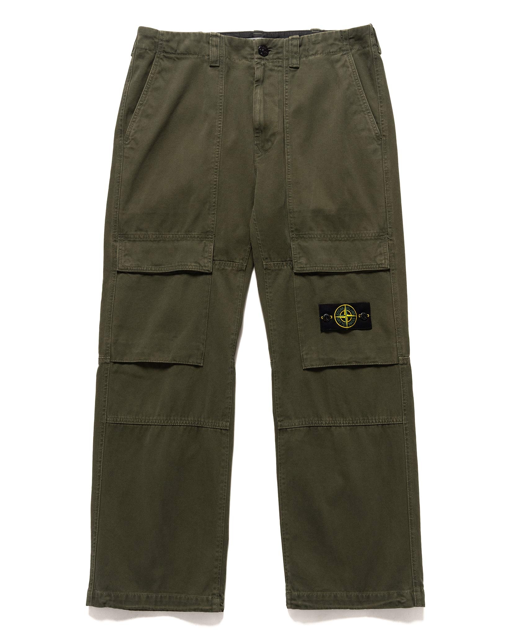 Panama Cotton 'OLD' Effect Relaxed Fit Cargo Pants Musk - 1