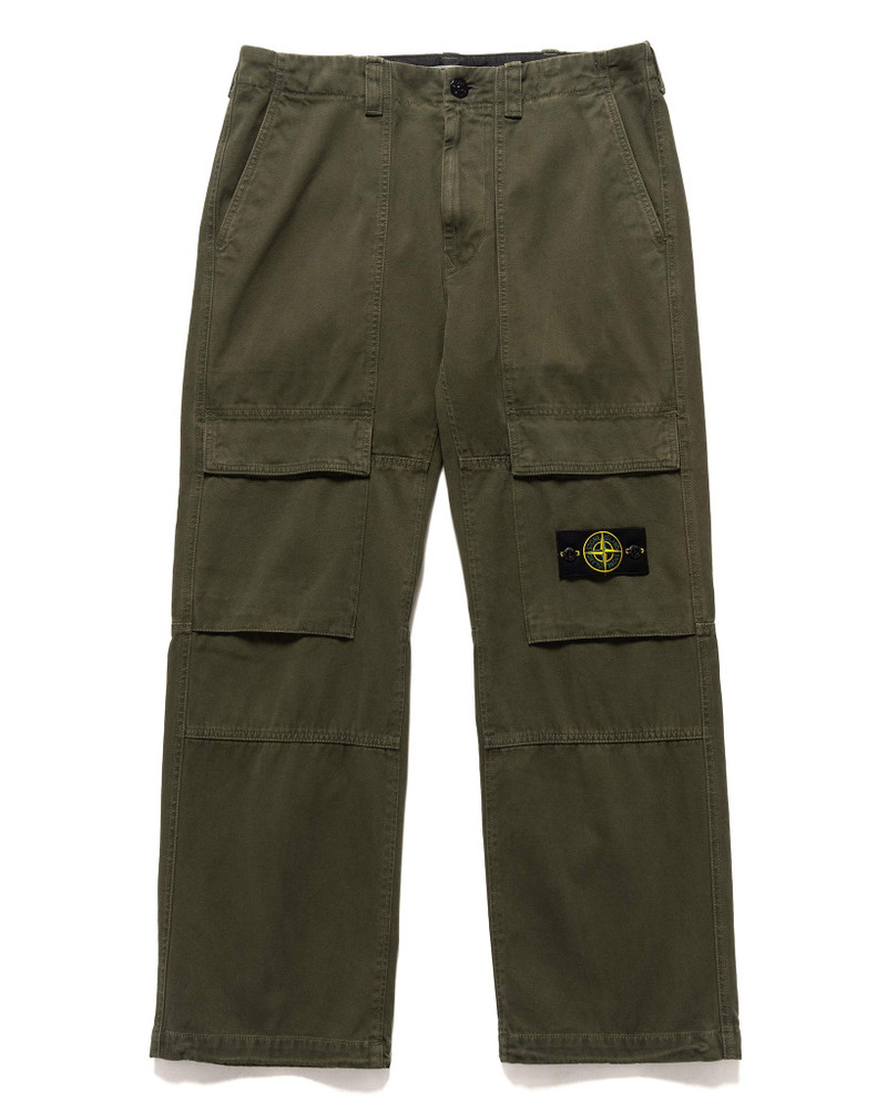 Panama Cotton 'OLD' Effect Relaxed Fit Cargo Pants Musk 1