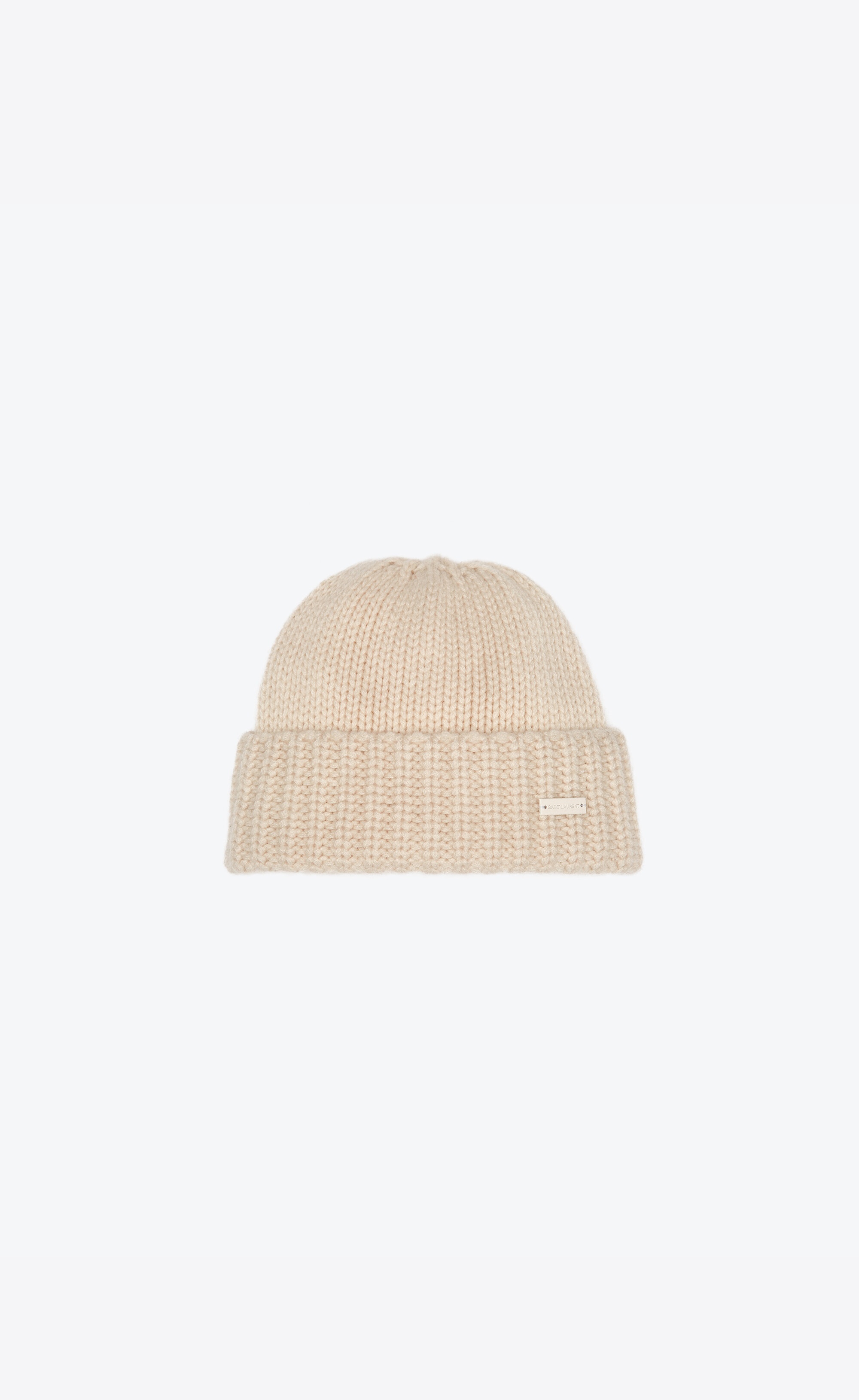 knitted cuff beanie in cashmere - 1