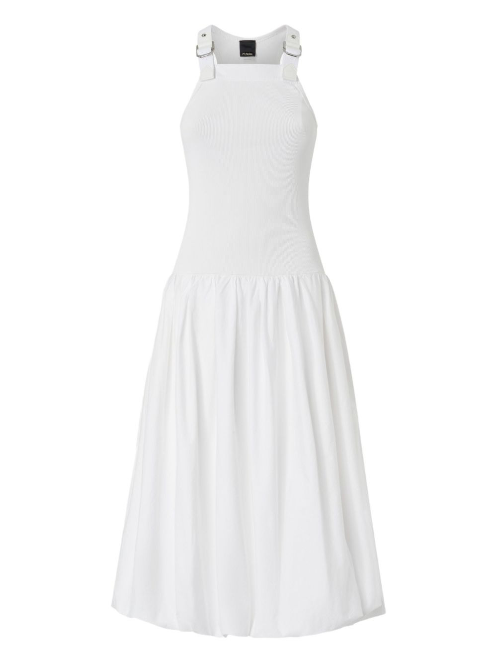 buckle-strap gathered midi dress - 1