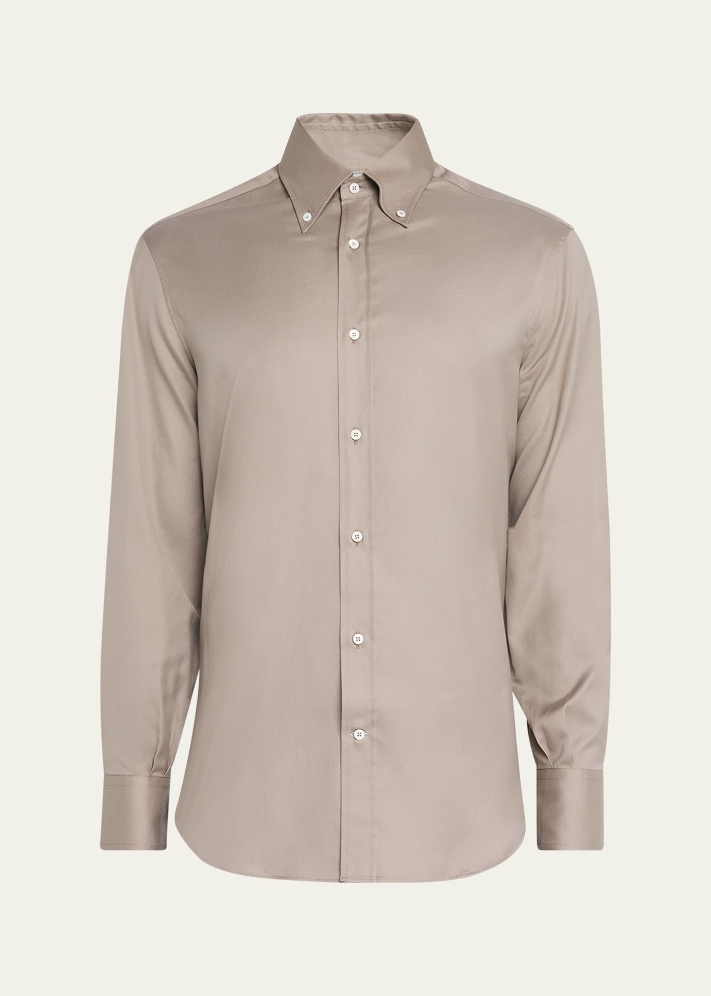 Men's Cotton Twill Casual Button-Down Shirt - 1