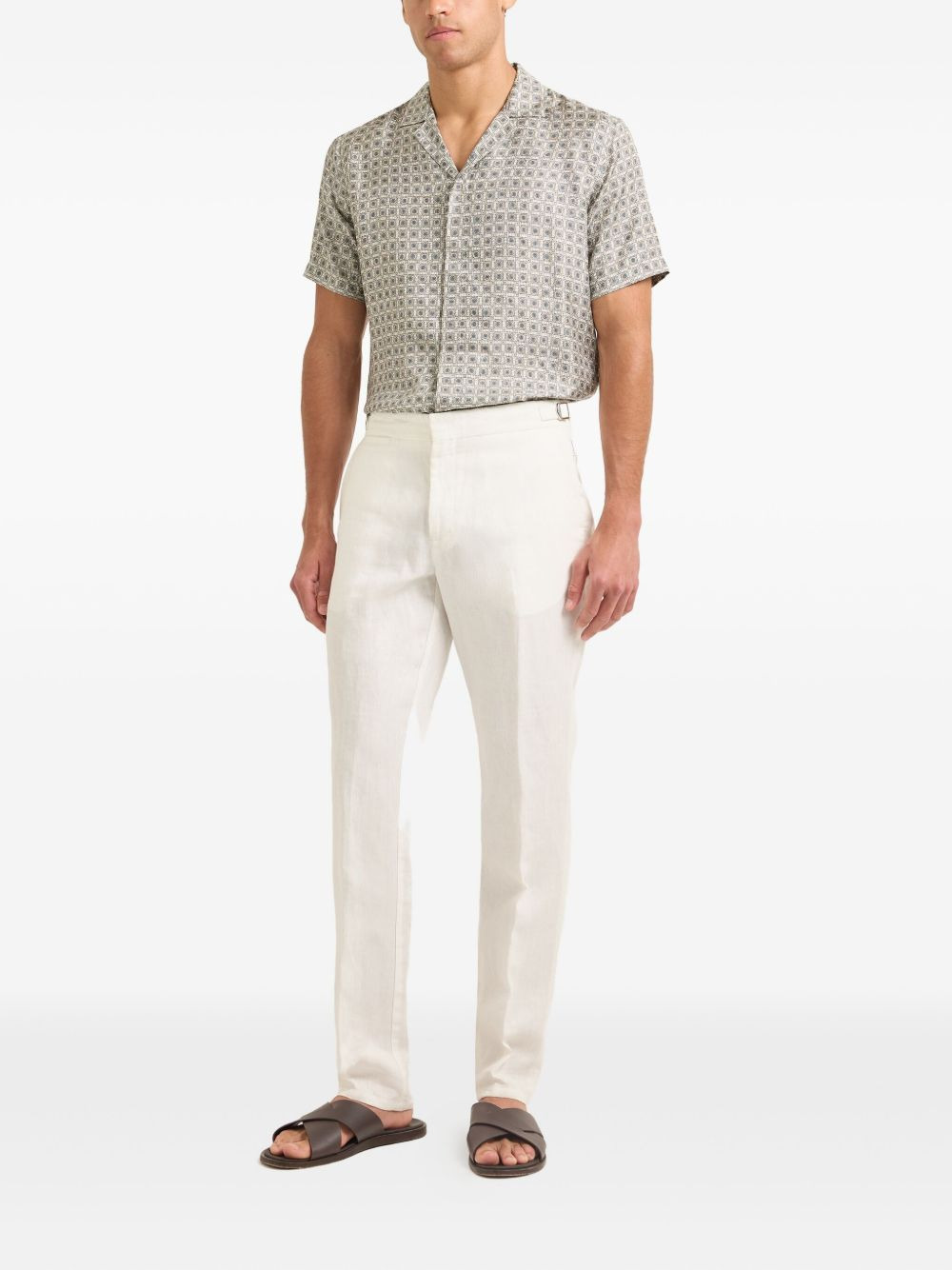 Maitan geometric-pattern silk shirt - 2