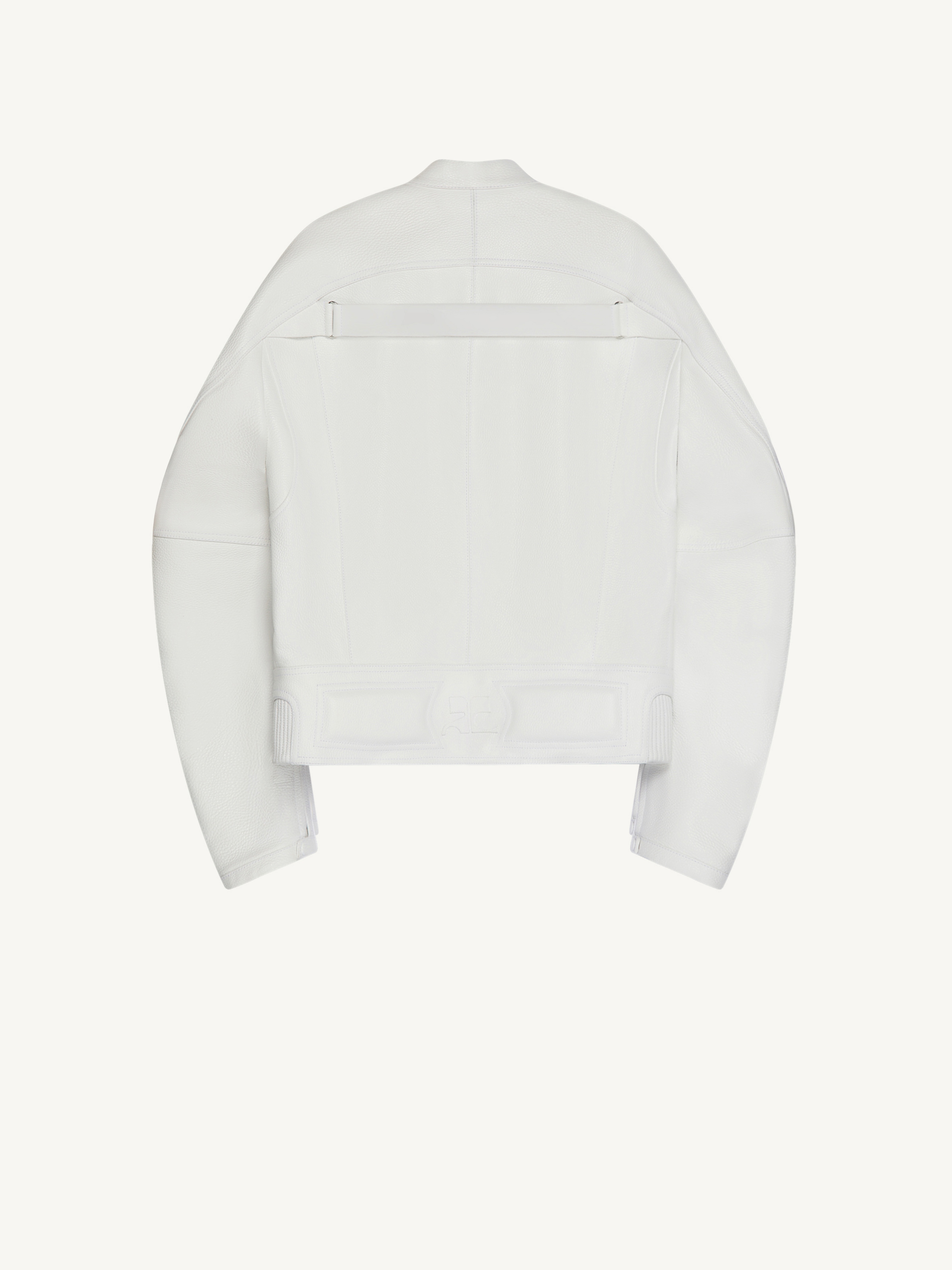 BLOUSON RACER WHITE LEATHER - 2