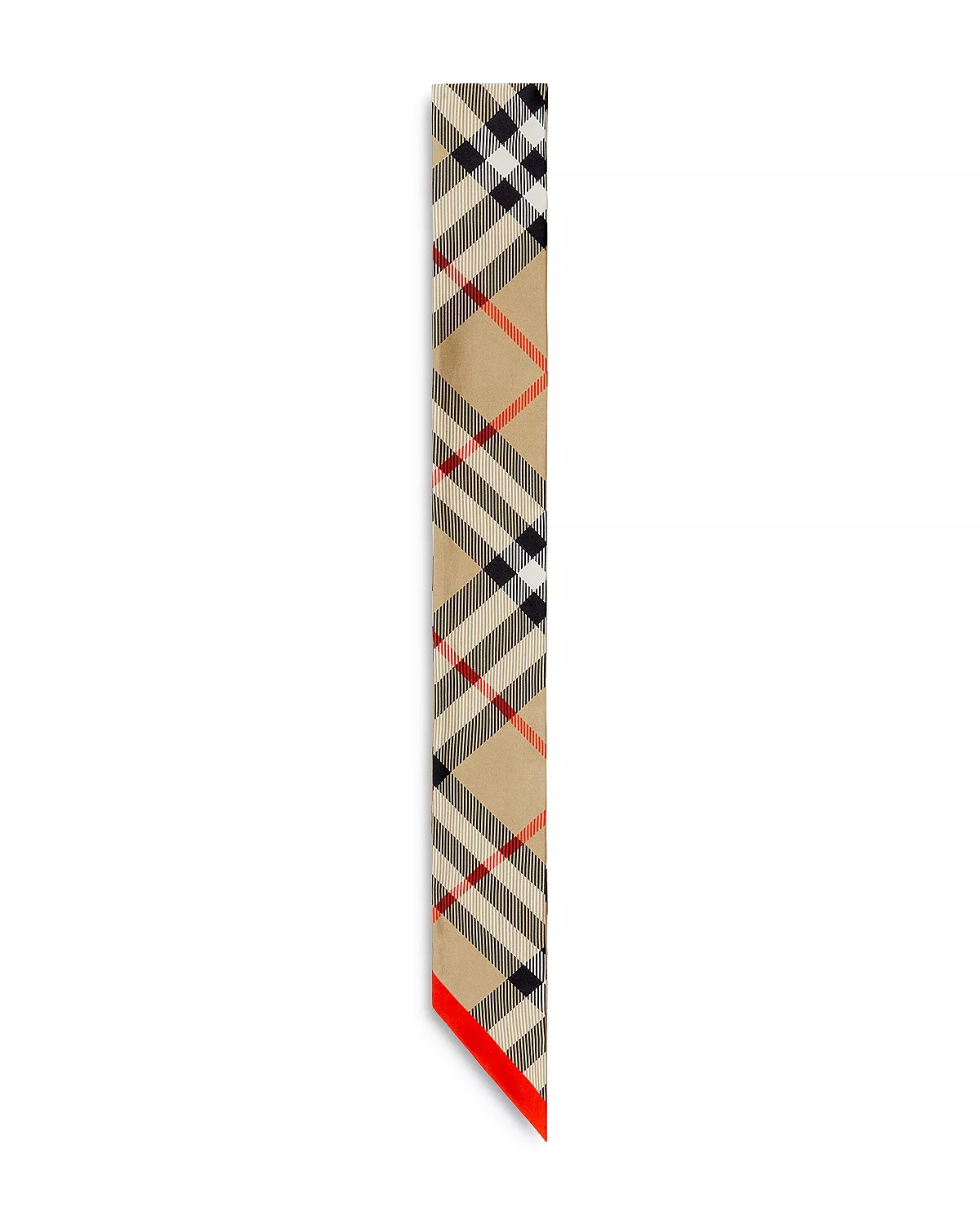 Skinny Check Silk Scarf - 7