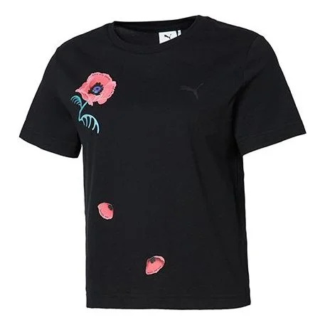 (WMNS) PUMA x Sue Tsai Crossover Round Neck Short Sleeve Black 595252-01 - 1