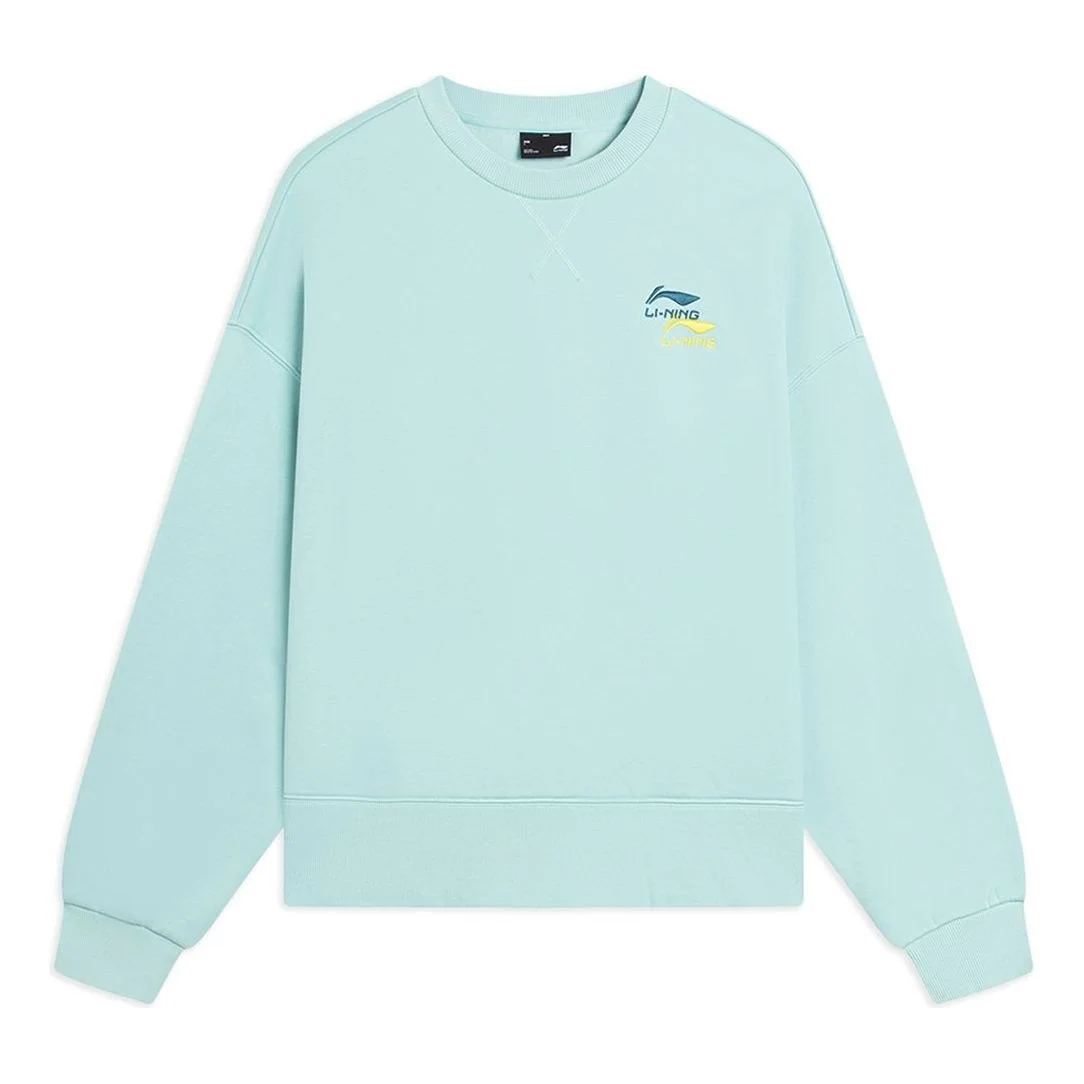(WMNS) Li-Ning Embroidered Logo Sweatshirt 'Mint Green' AWDSF70-7 - 1