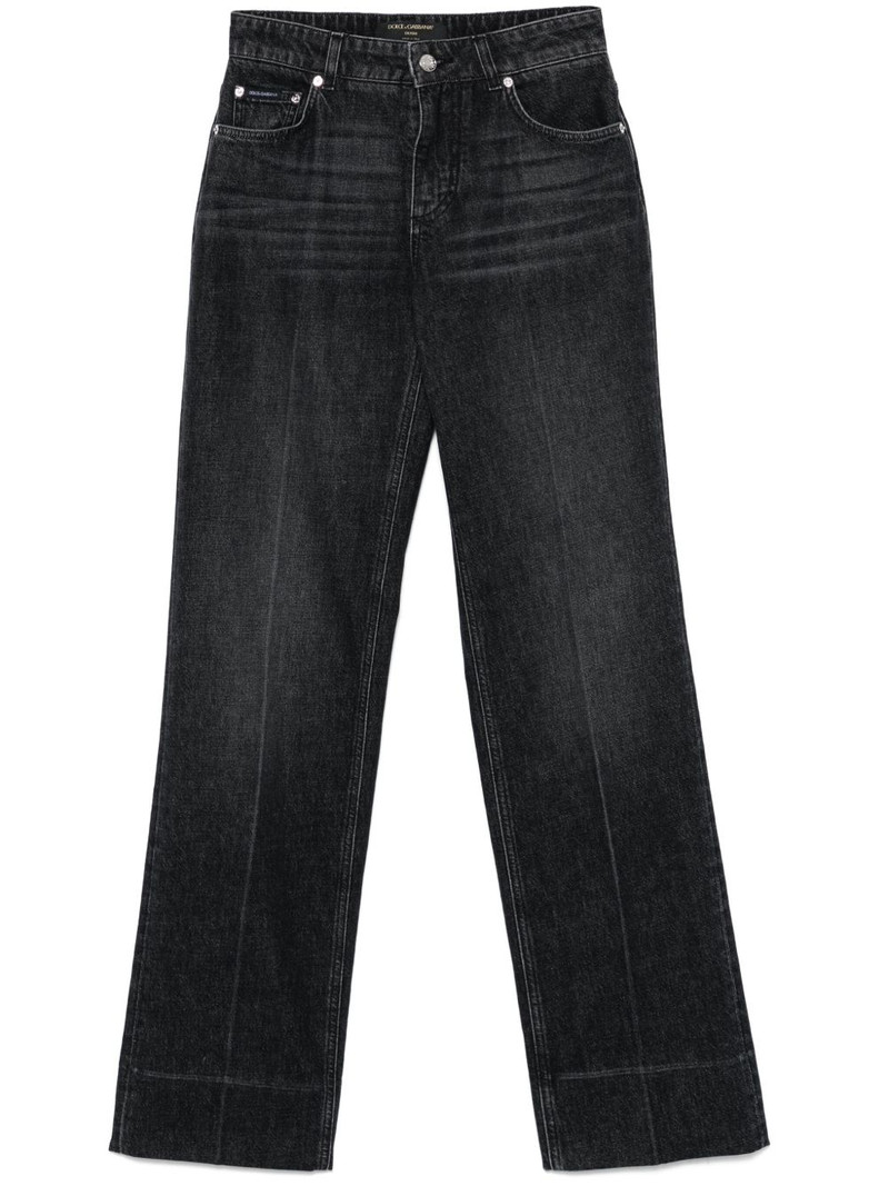 pressed-crease straight-leg jeans 1
