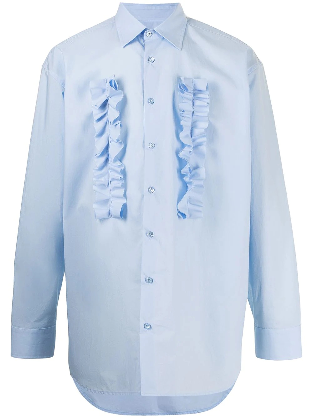 ruffle-detail long-sleeve shirt - 1