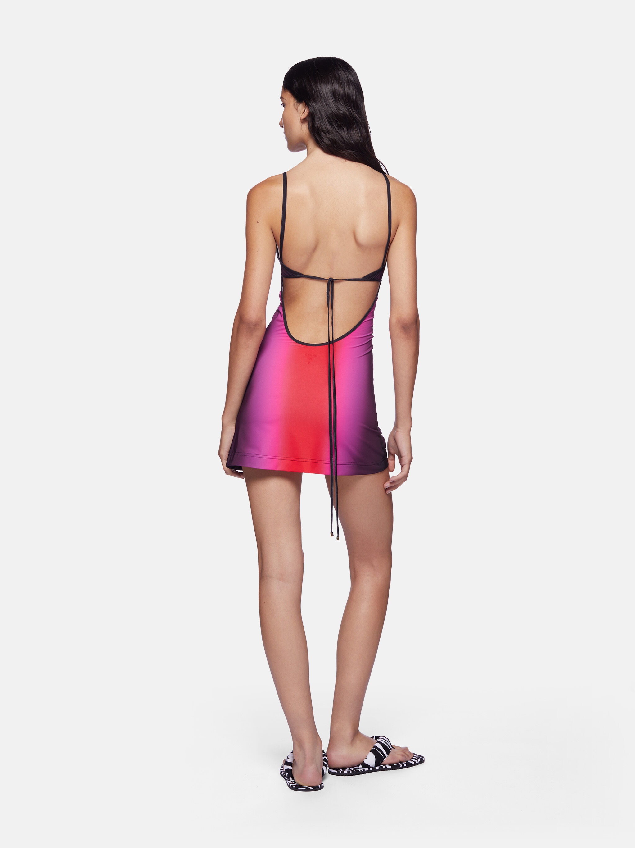 RED, BLACK AND FUCHSIA MINI DRESS - 4