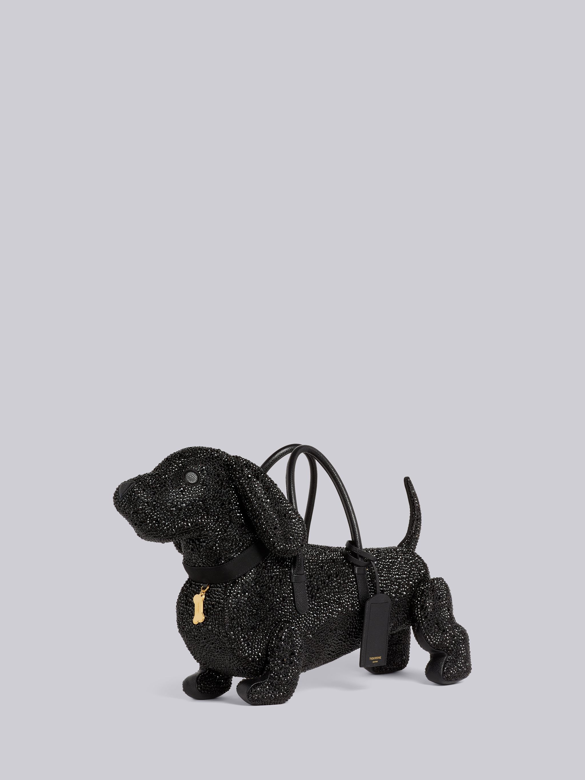 Black Crystal Satin Black Tie Hector Bag - 3