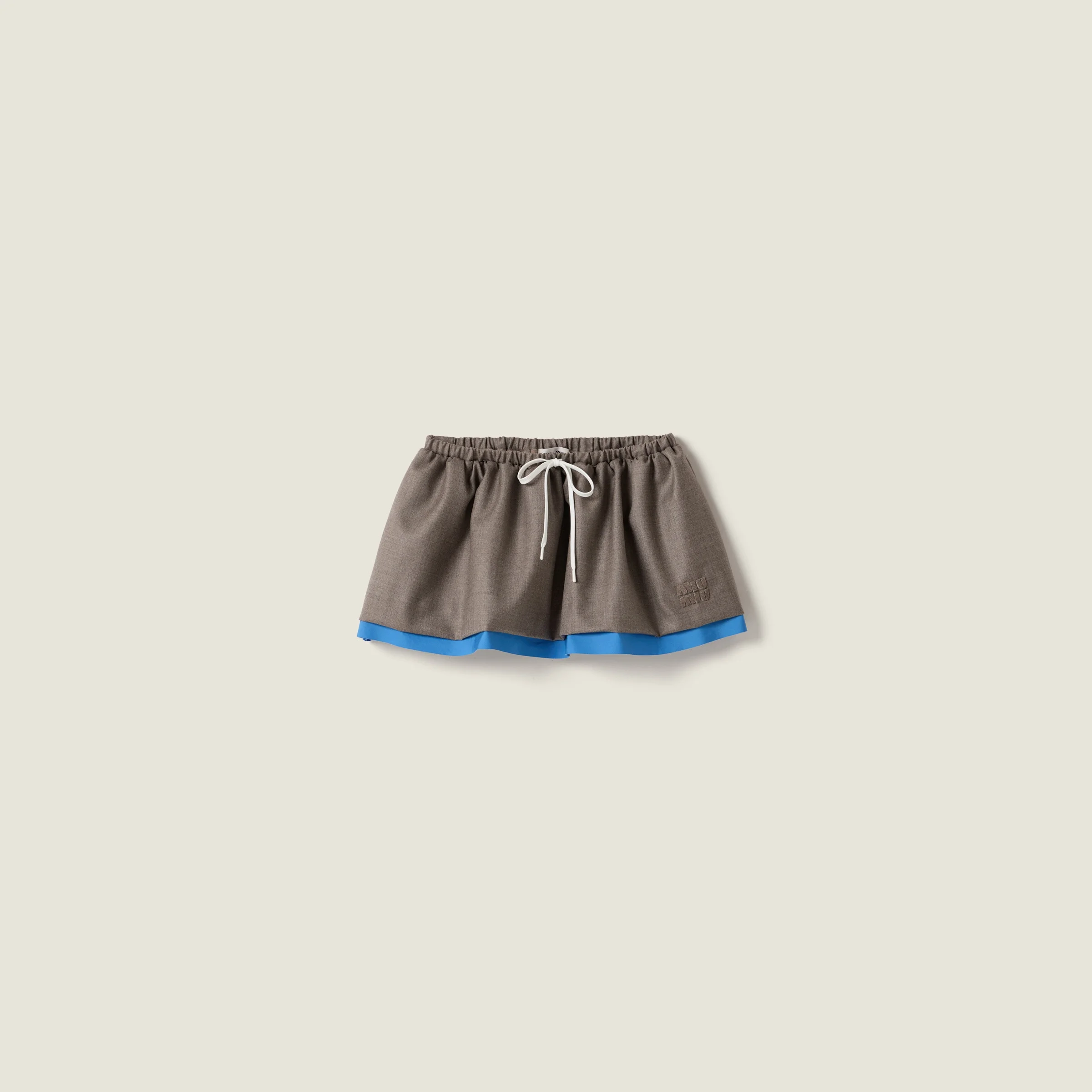 Gabardine miniskirt - 1