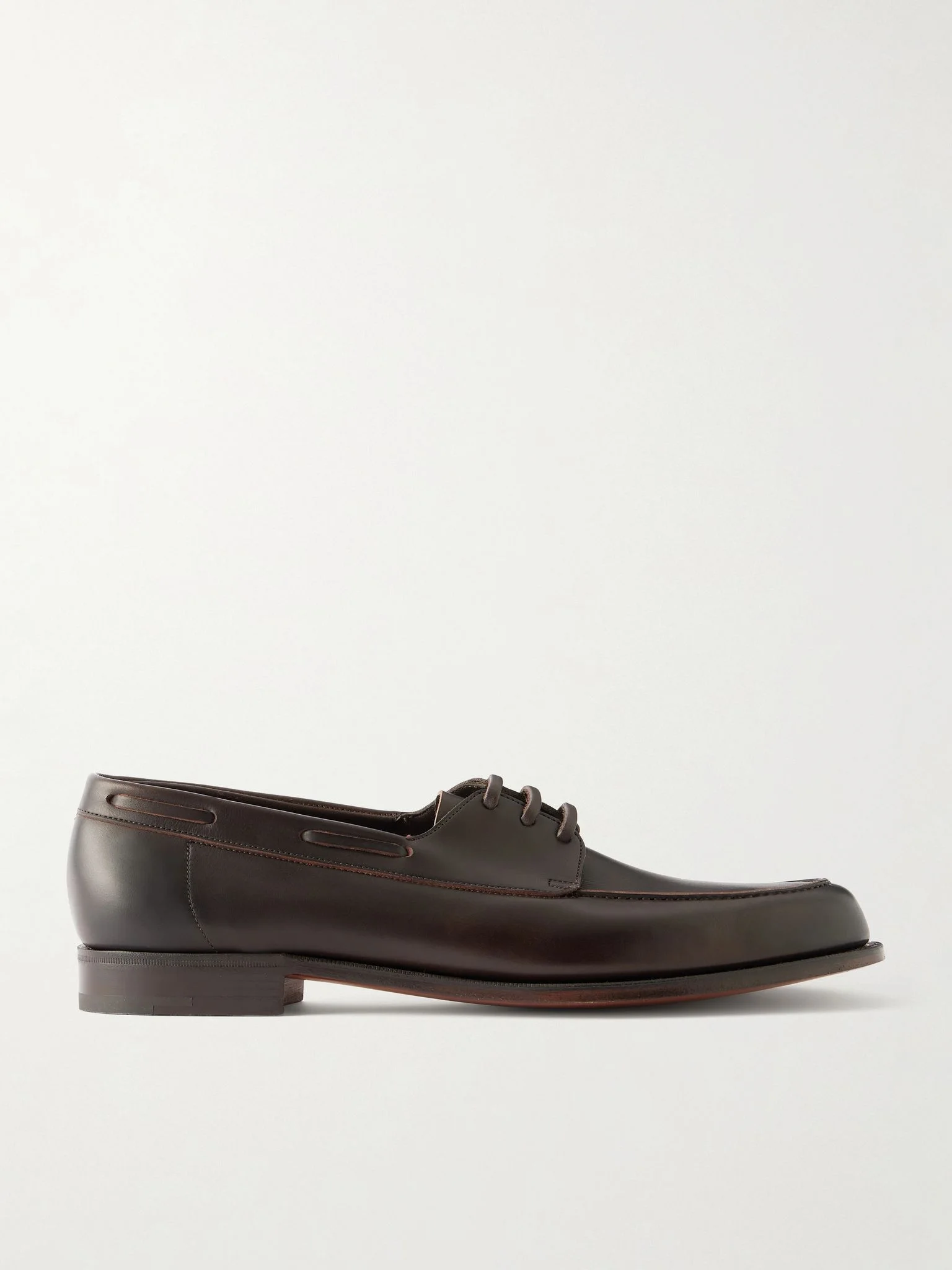 Saltash Leather Boat Shoes Black - 1