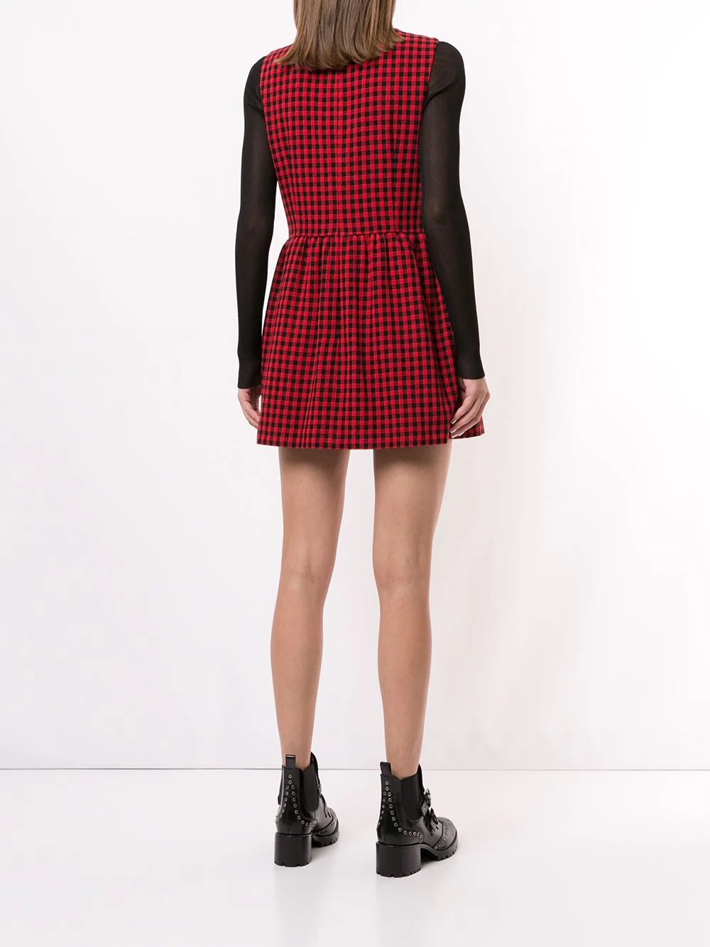 checked flared dress - 4