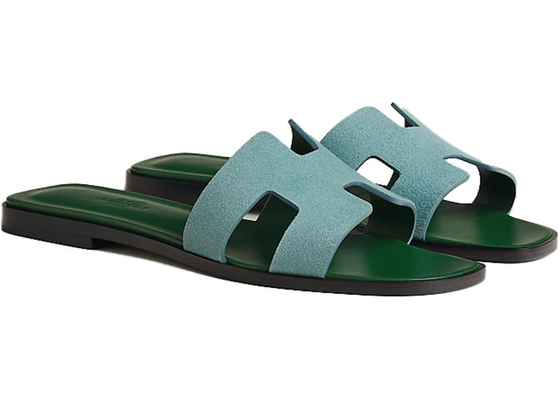 Hermès Hermes Oran Sandal Vert D'eau Suede Goatskin outlook