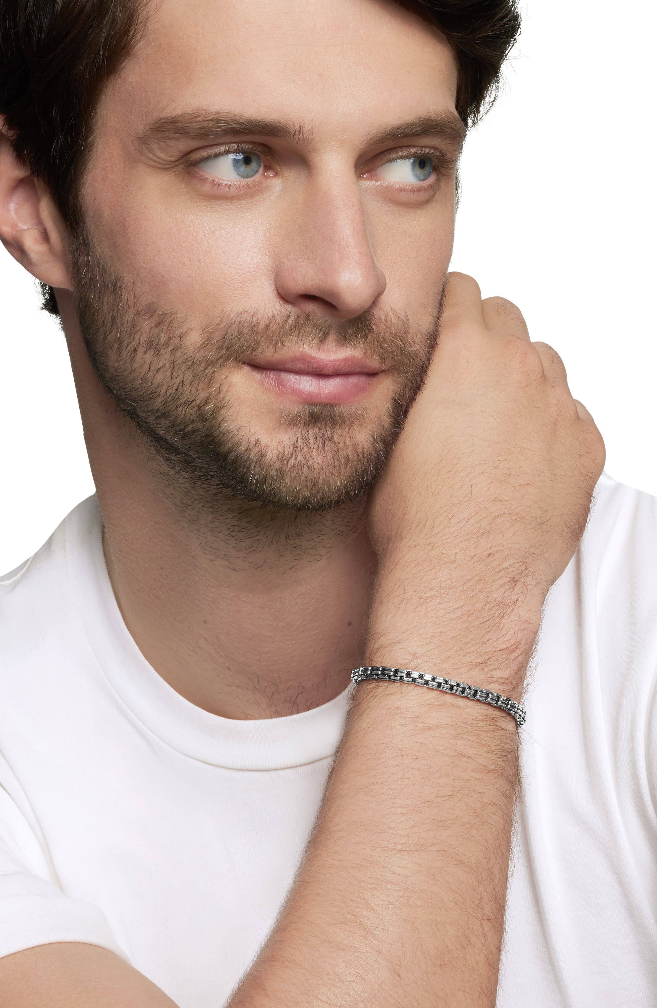 David Yurman Men's Double Box Chain Bracelet in Sterling Silver, 4mm at Nordstrom - 2