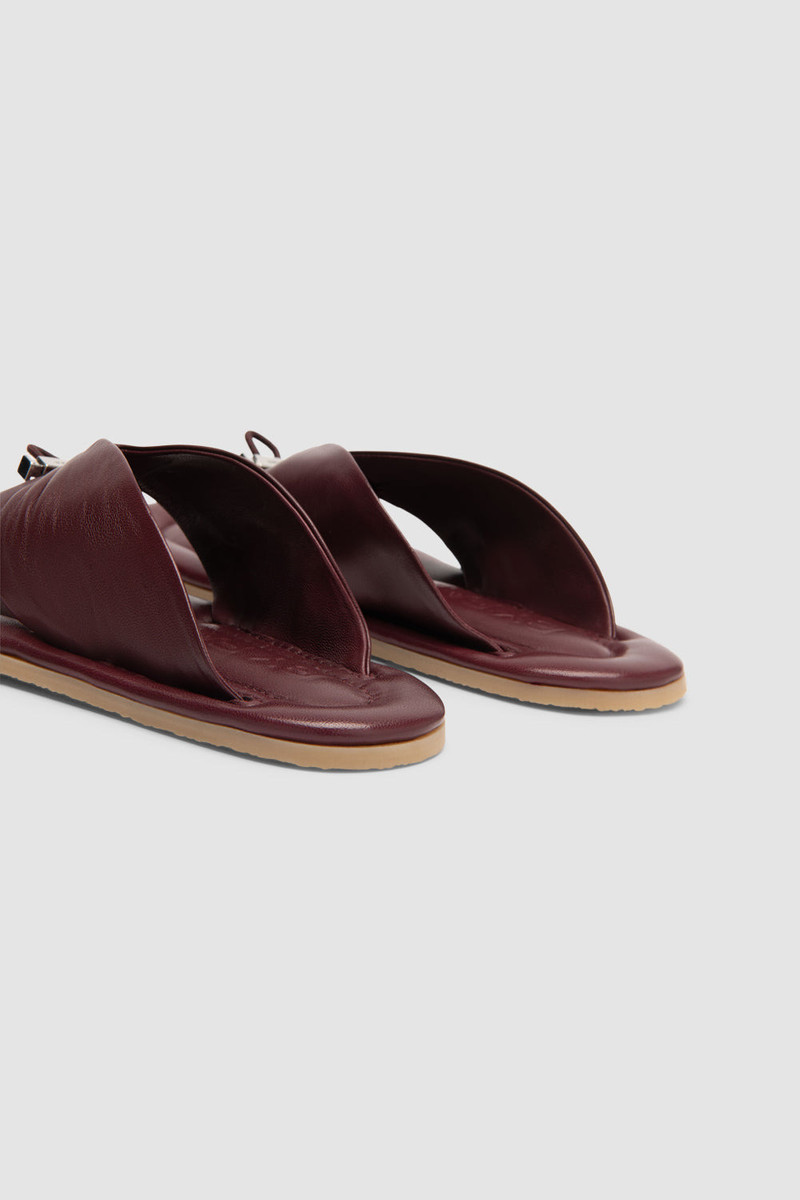 Dashiel Sour Cherry Lamb Nappa Leather Flip-Flop Sandal 5