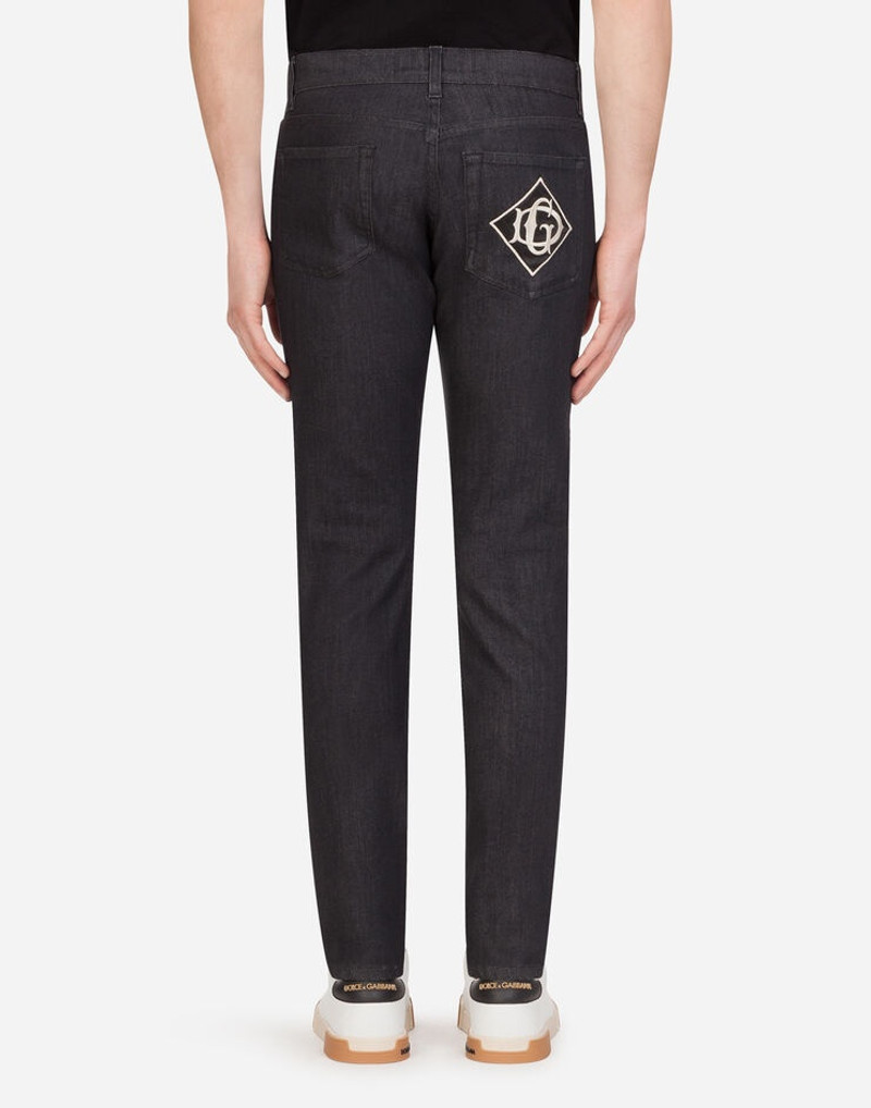 Dolce & Gabbana Black skinny jeans with patch outlook