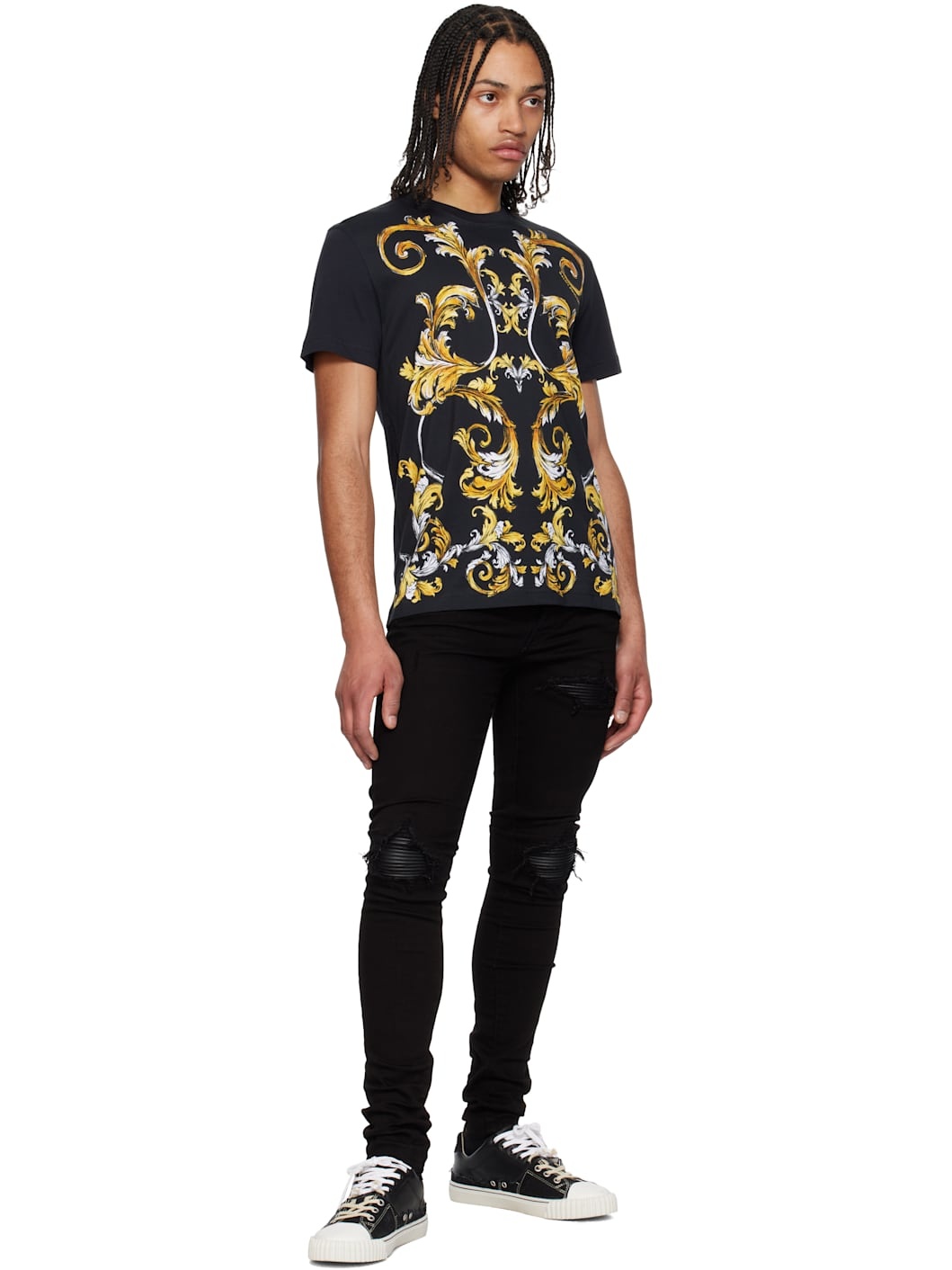 Black Barocco Outline T-shirt - 4