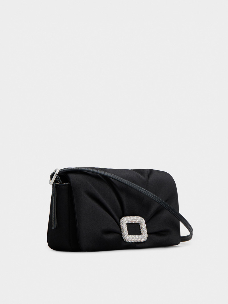 Roger Vivier Viv' Choc Strass Phone Holder in Satin outlook