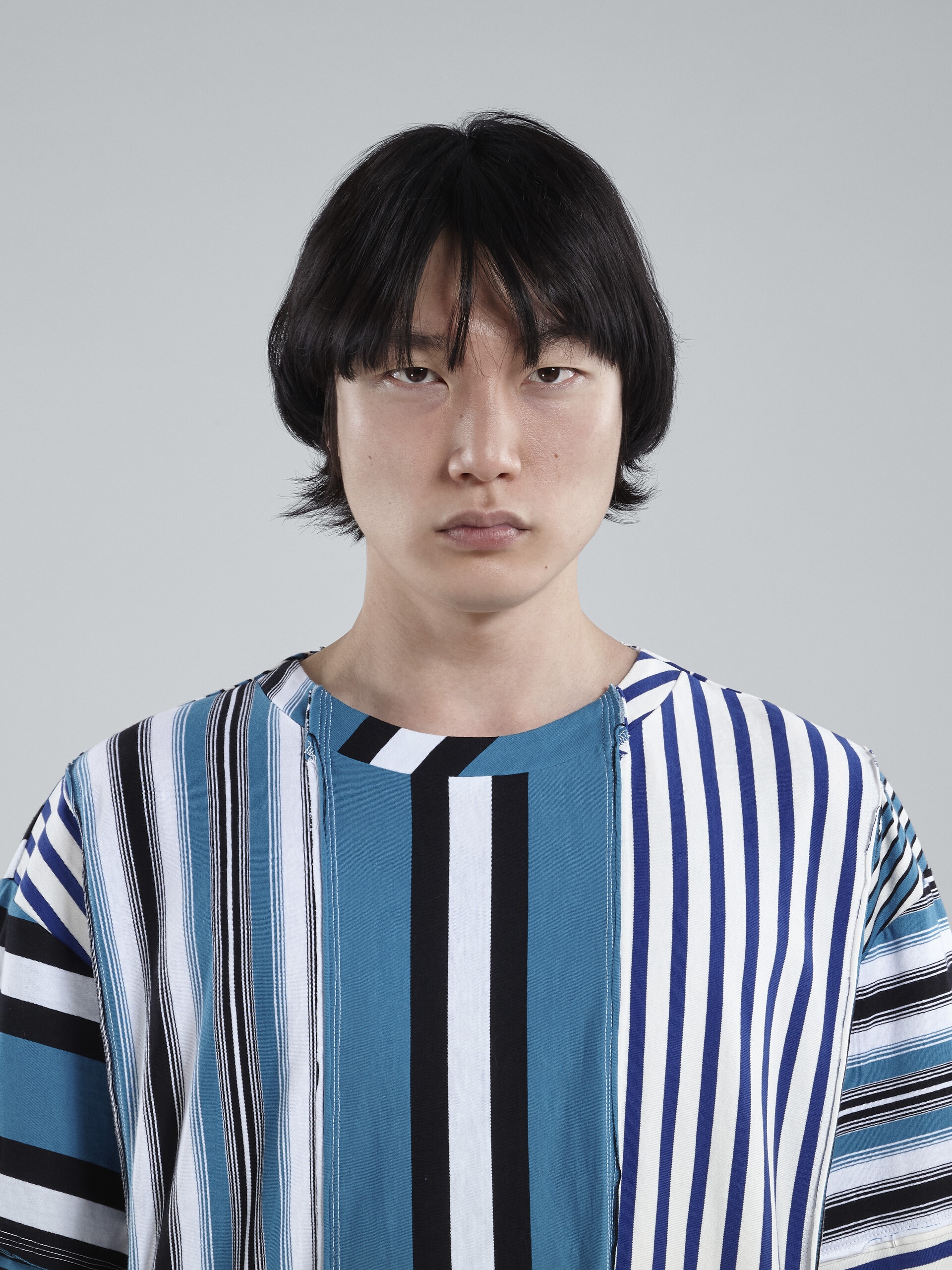 COMPACT STRIPED JERSEY CREWNECK T-SHIRT - 4