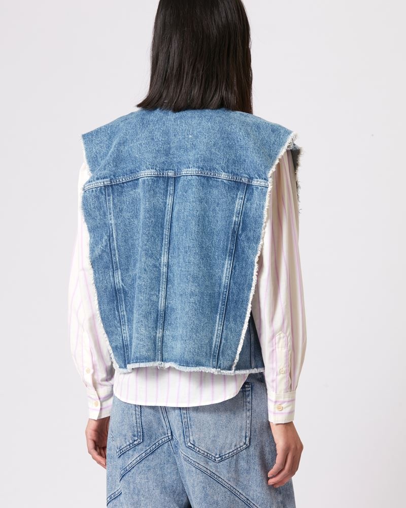 TYRA SLEEVELESS DENIM JACKET - 5
