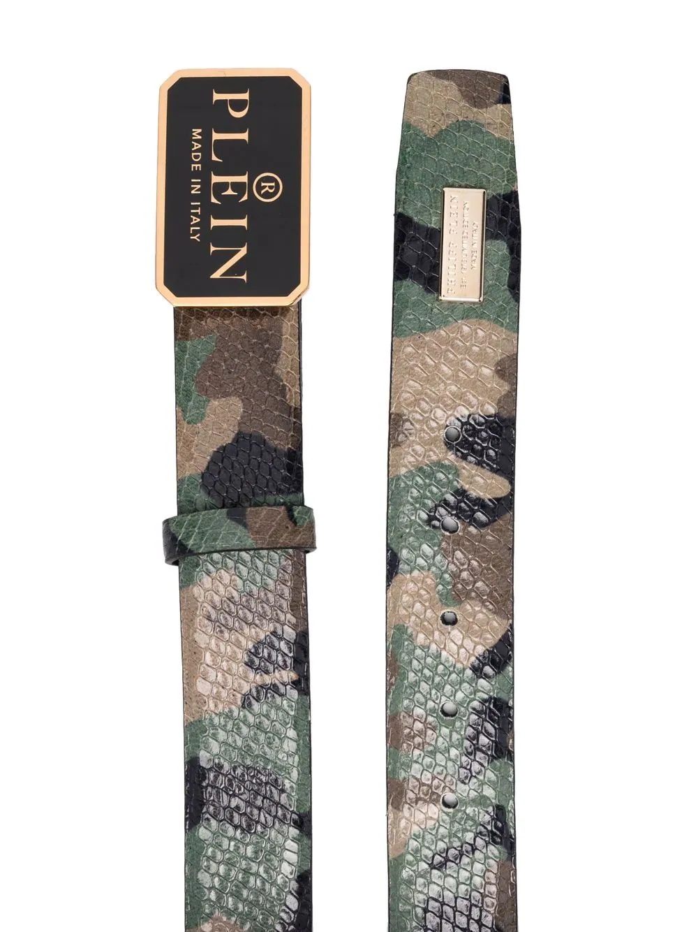 snakeskin-effect leather belt - 2