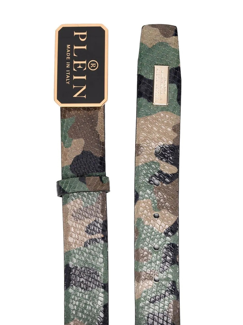 PHILIPP PLEIN snakeskin-effect leather belt outlook