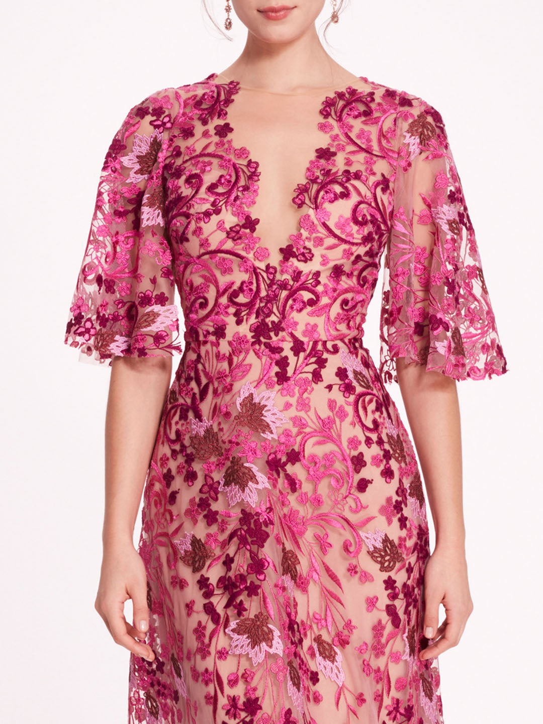 V-NECKLINE TULLE GOWN - 4