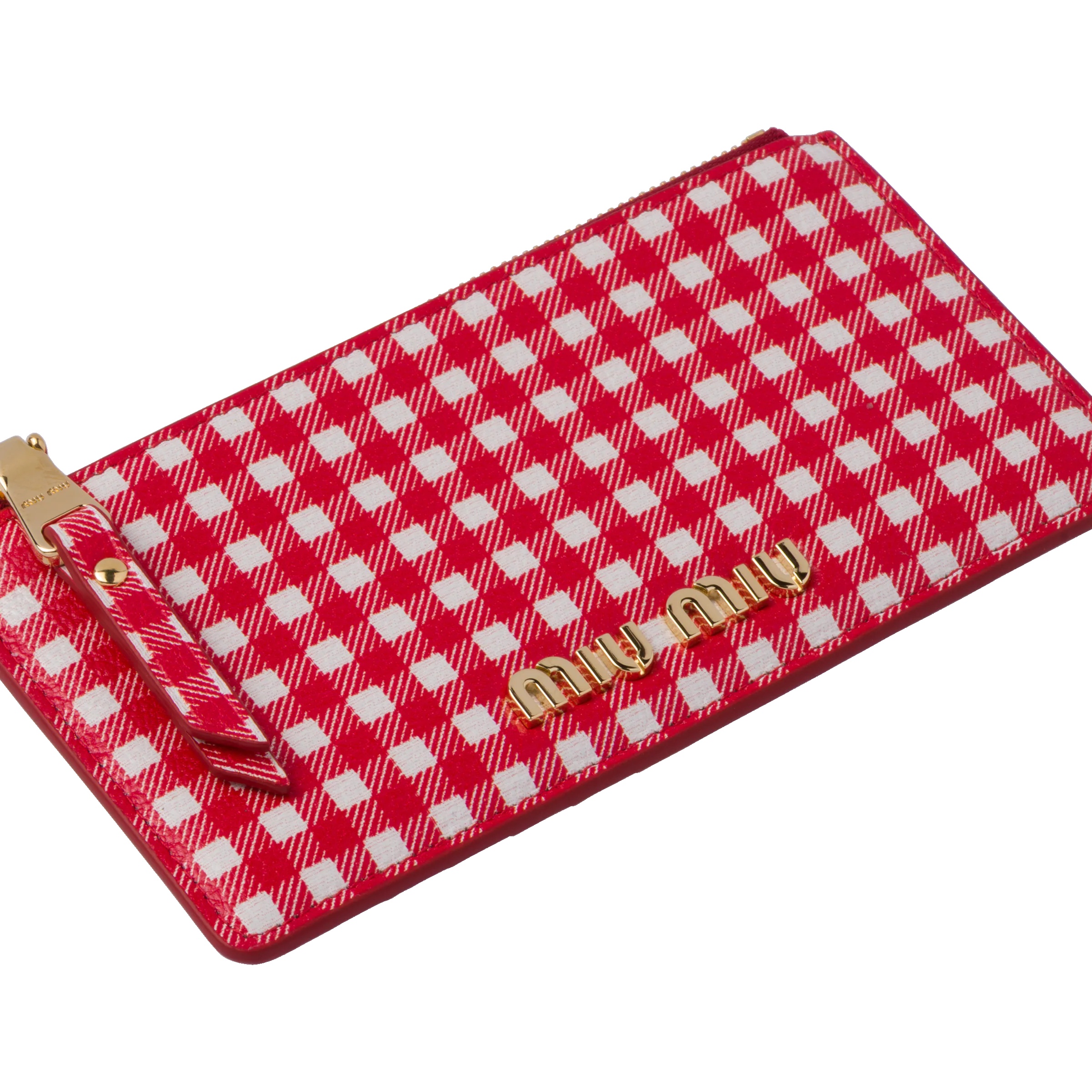 Printed Madras leather envelope wallet - 2