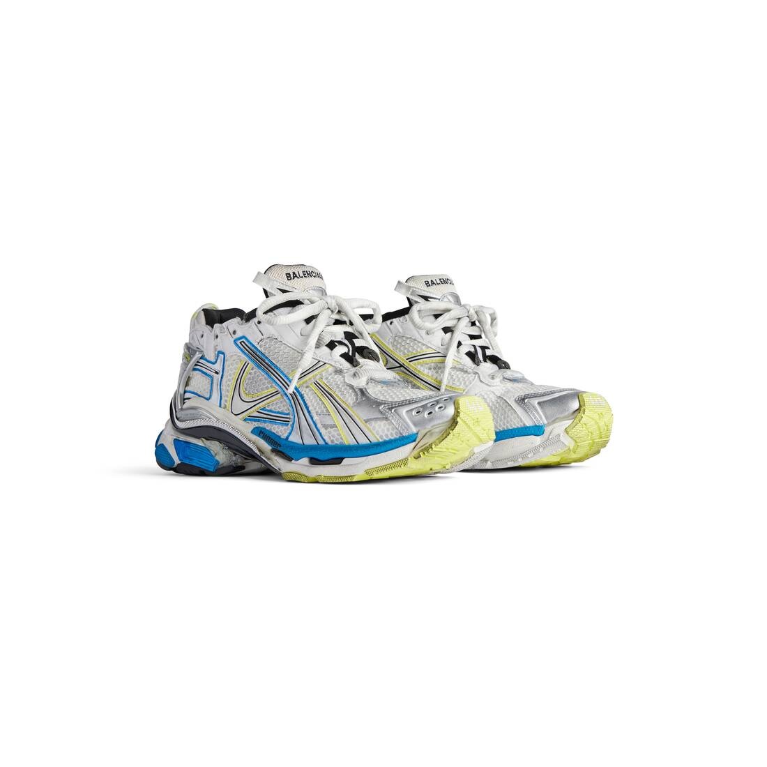 Men's Runner Sneaker  in White/yellow/blue - 2