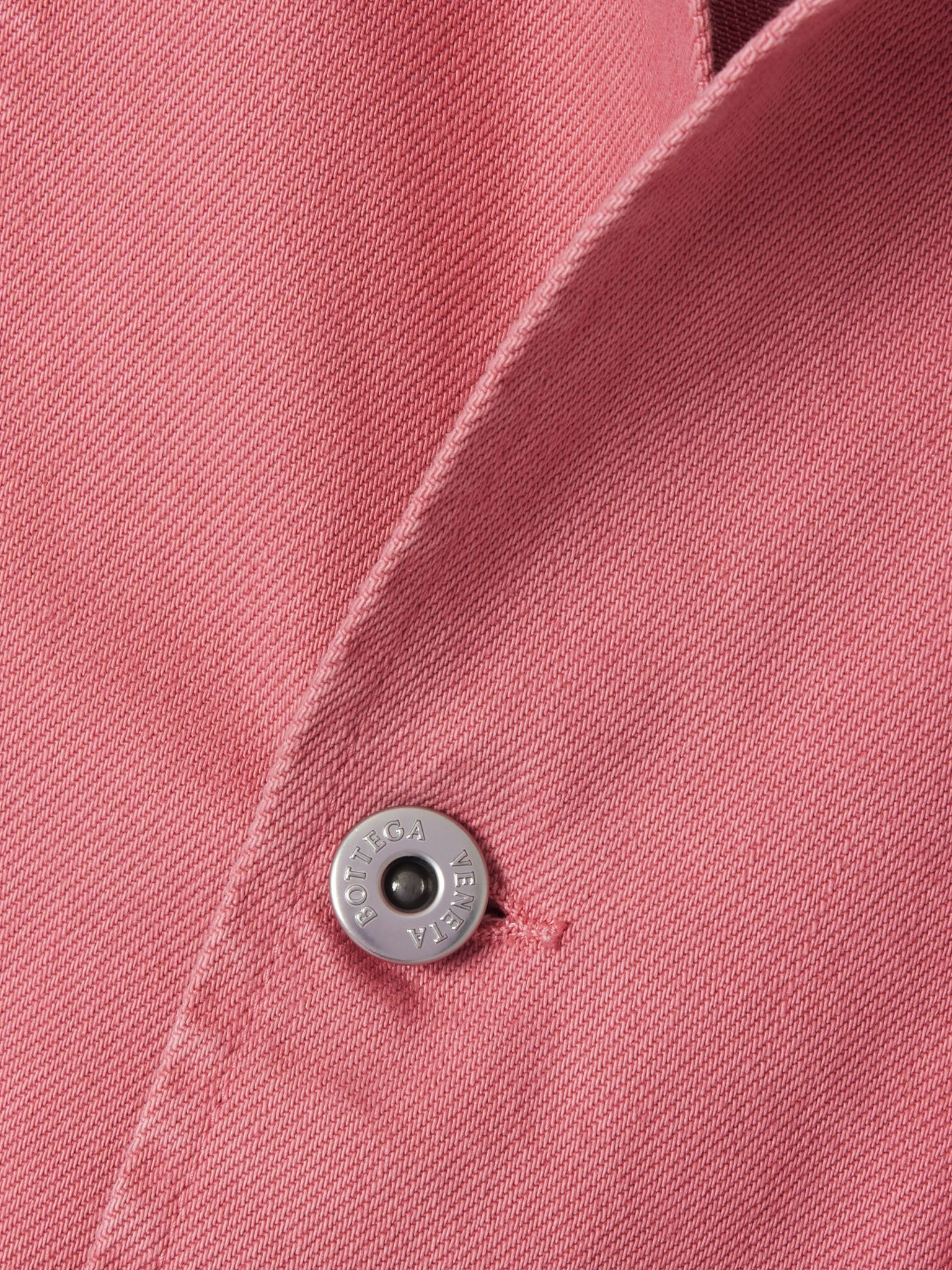 Oversized belted denim shirt dress Pink - 5