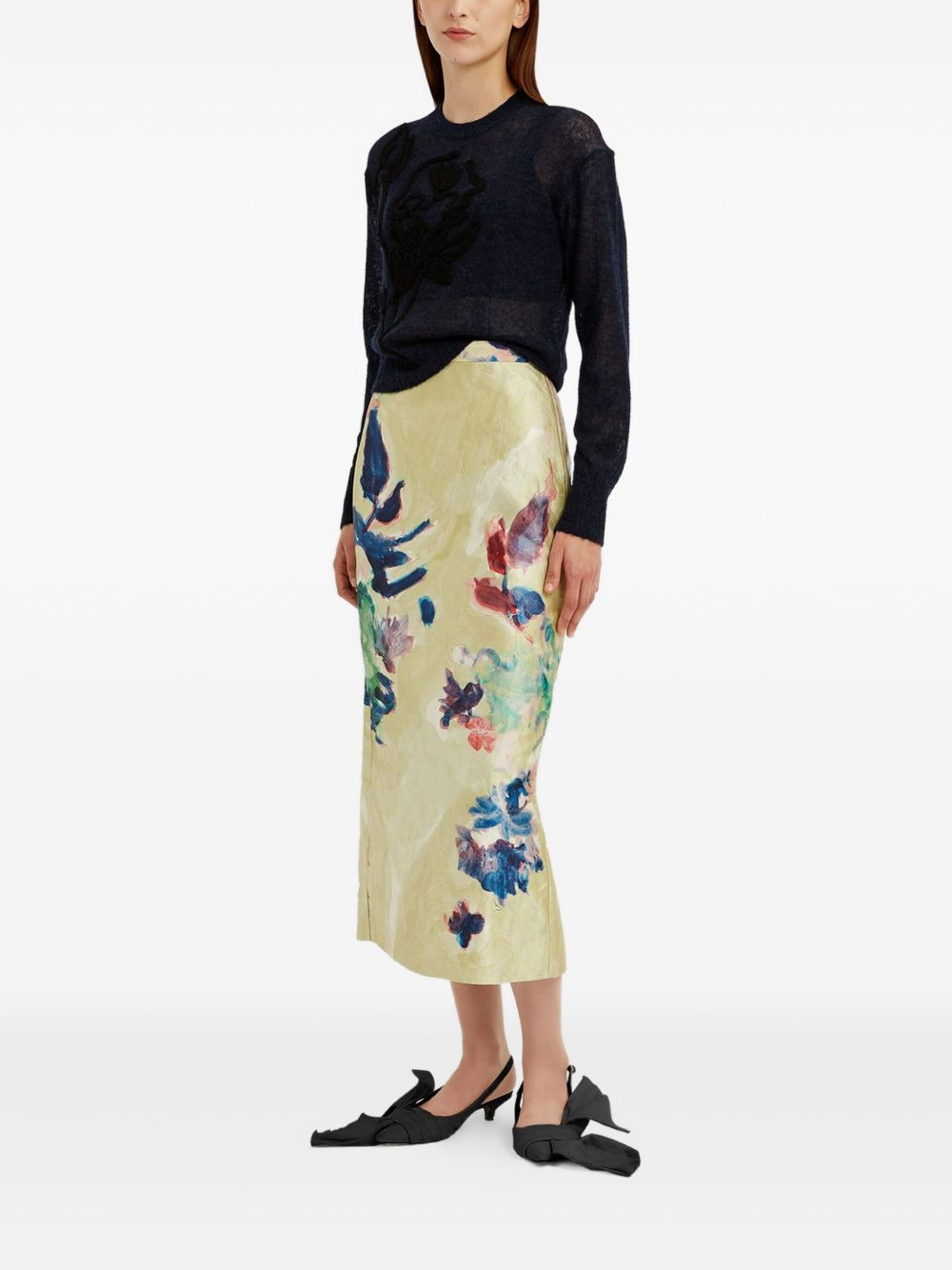 floral-print midi skirt - 2
