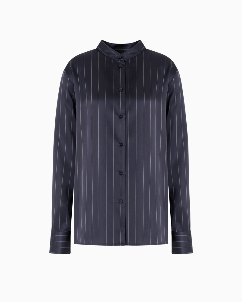 DAWN TO DUSK PINSTRIPED ACETATE-BLEND SHIRT 1