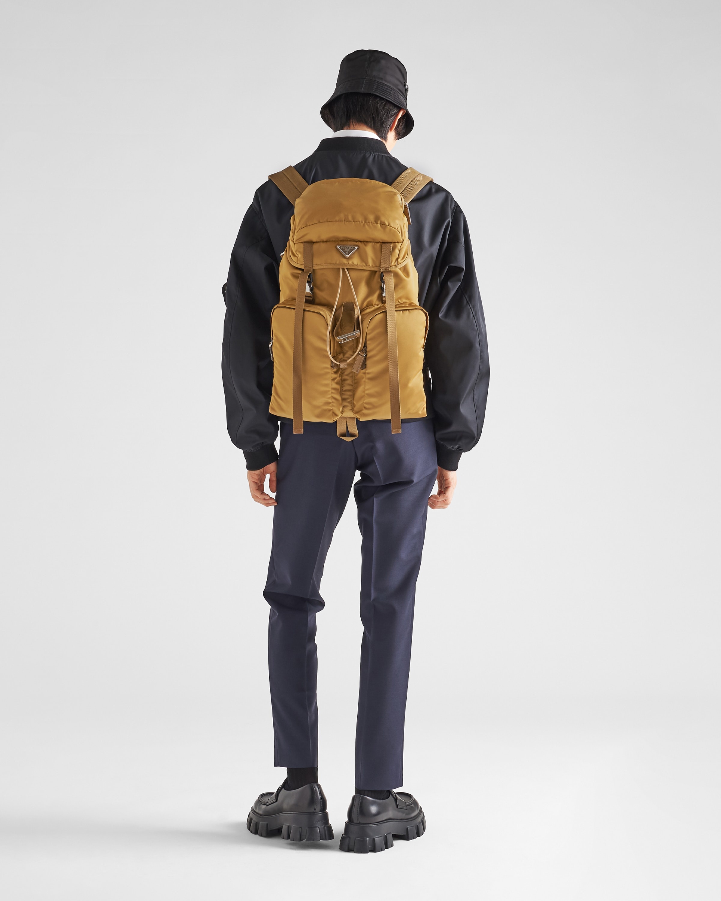 Re-Nylon and Saffiano leather backpack - 7