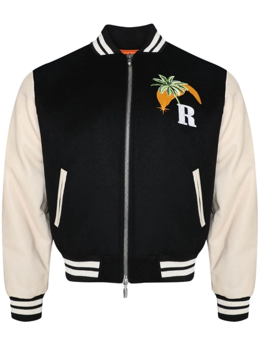 logo-embroidered bomber jacket - 1