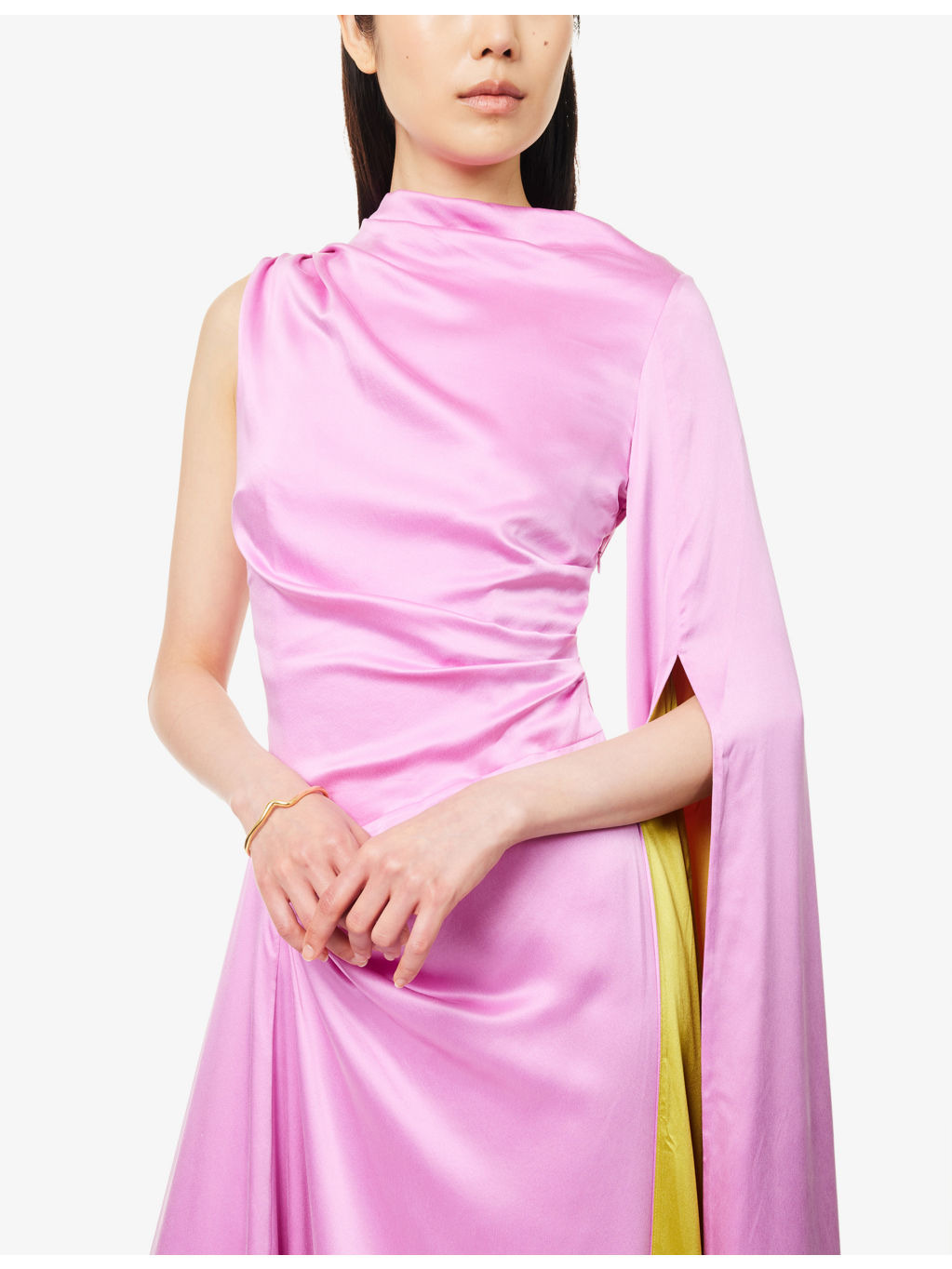 Oma Draped Silk Maxi Dress - 5