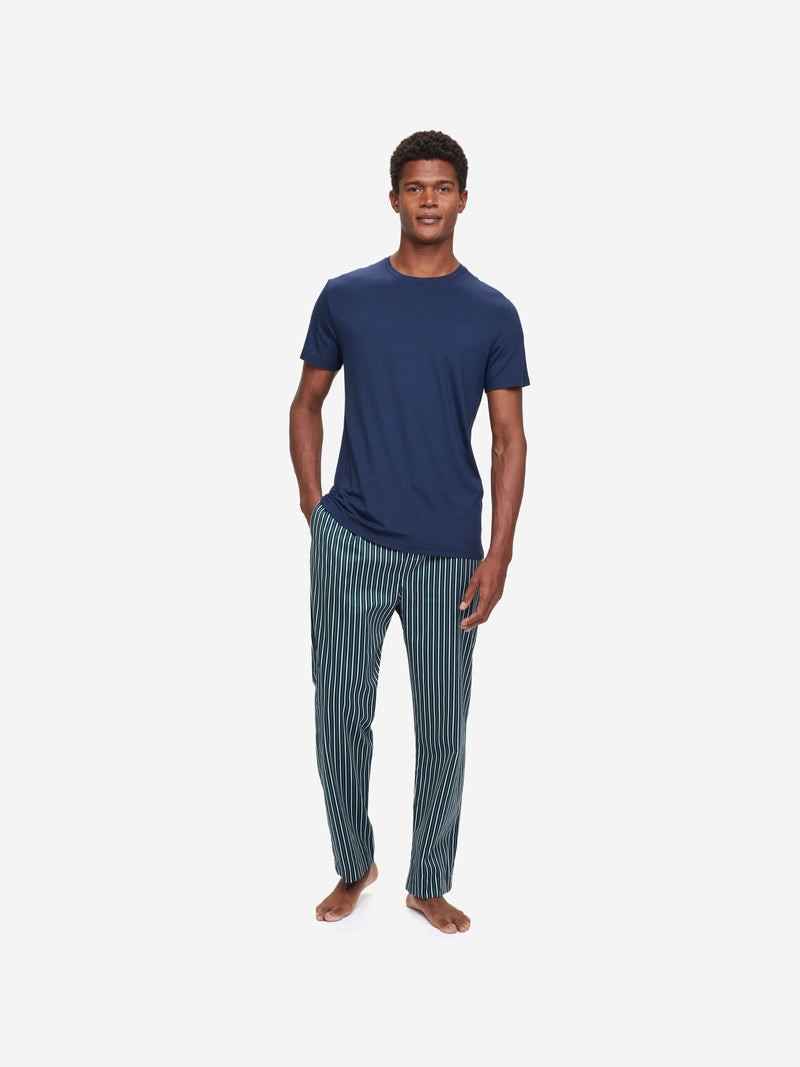 Derek Rose Men's Lounge Trousers Wellington 53 Cotton Satin Multi outlook