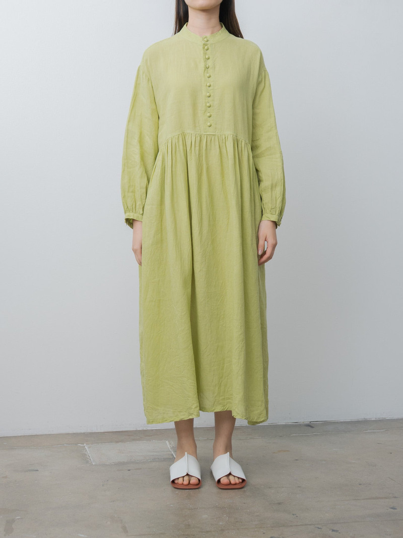 ICHI Antiquités French Linen Dress - Pistachio outlook