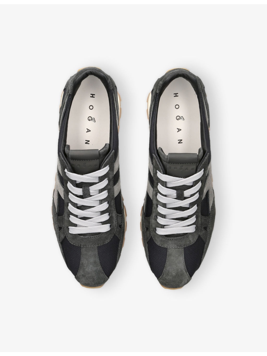 Allacciato H 671 Brand-Embroidered Suede Low-Top Trainers - 2
