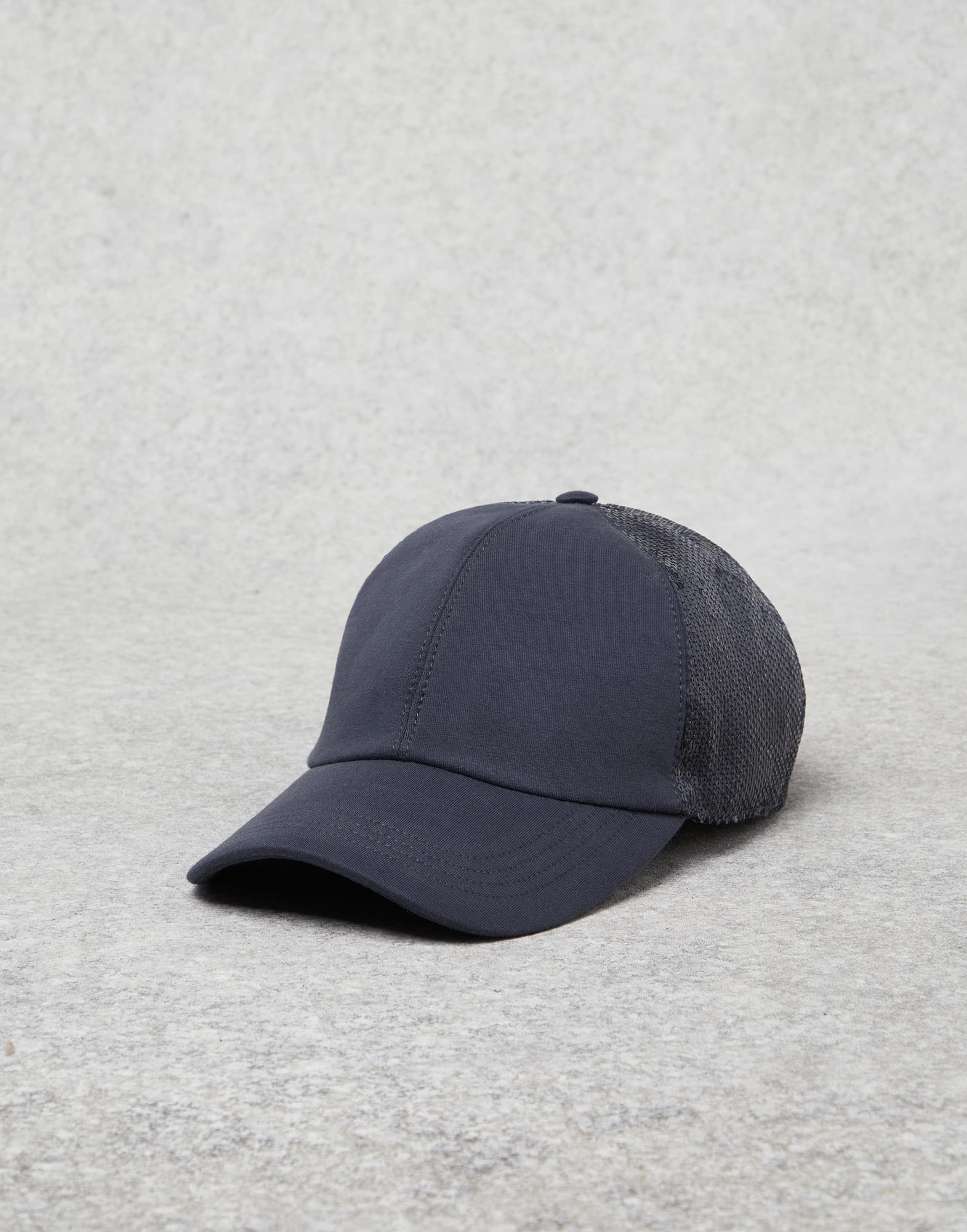 Dazzling satin and French terry baseball cap - 1