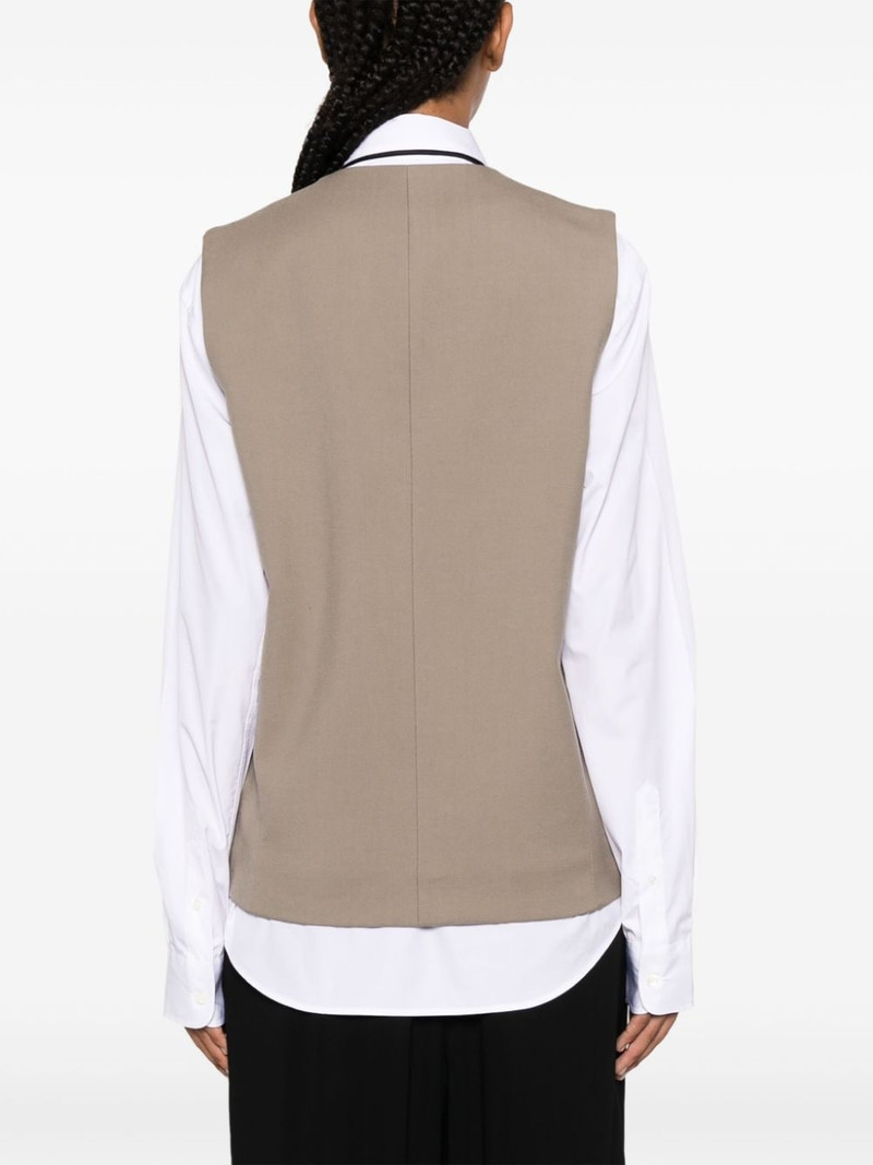 V-neck virgin wool waistcoat 4