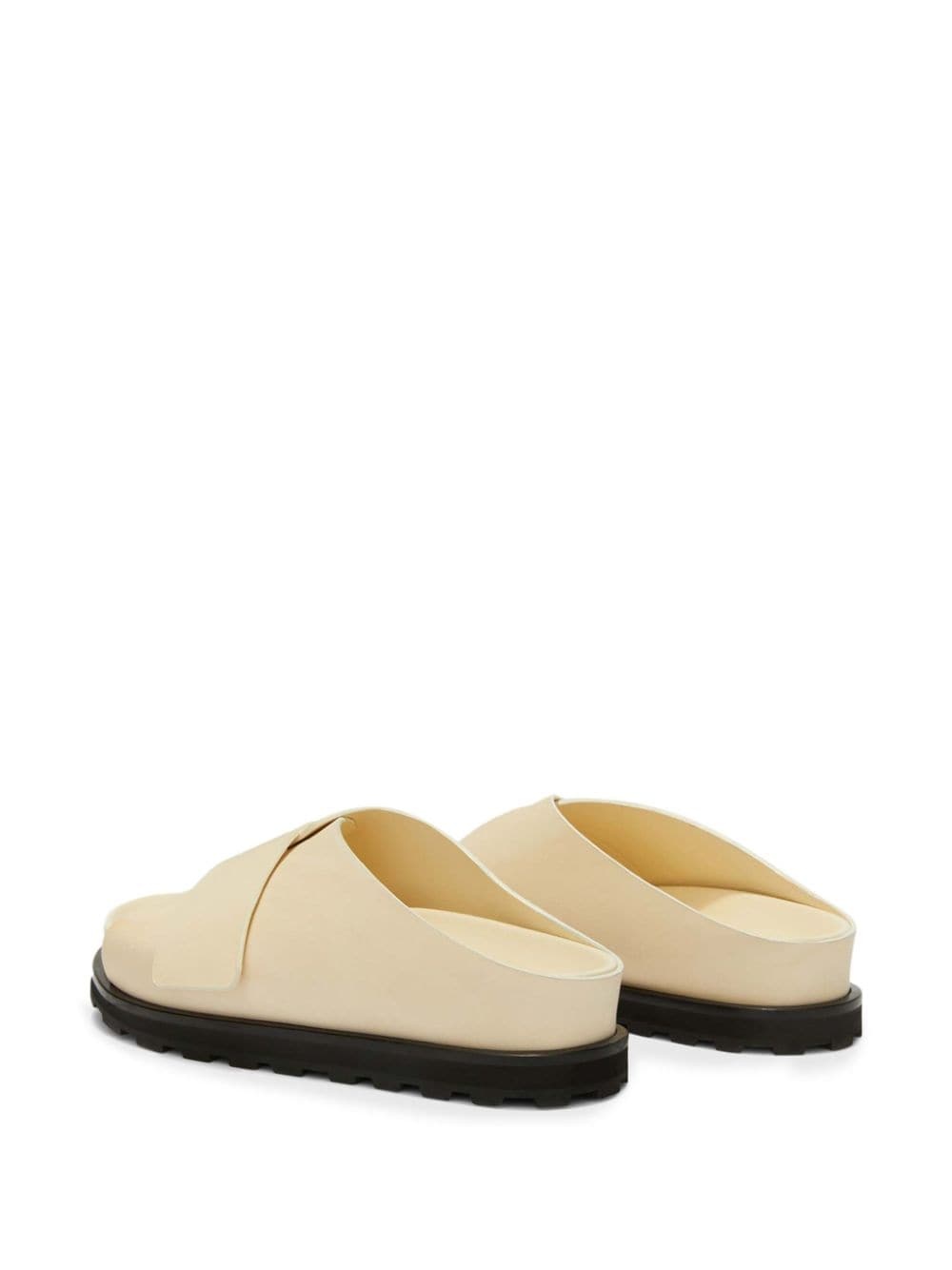 platform leather slides - 3