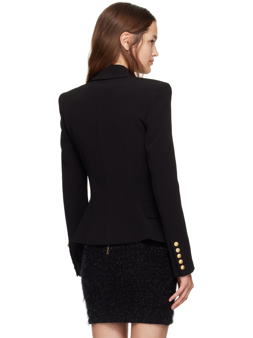 Black Single-Button Blazer - 3
