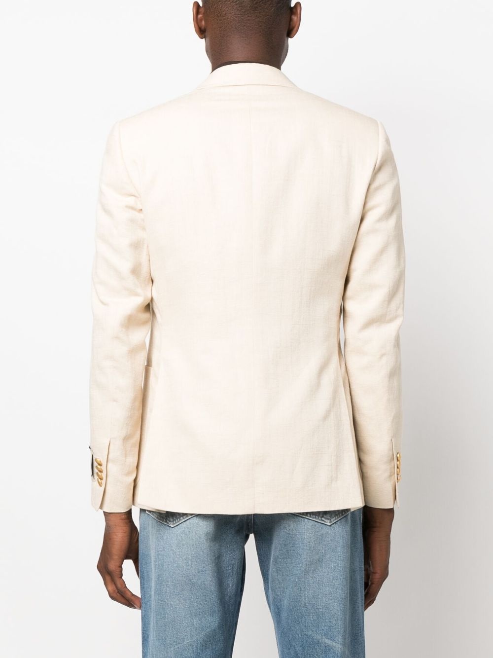 single-breasted cotton-blend blazer - 4