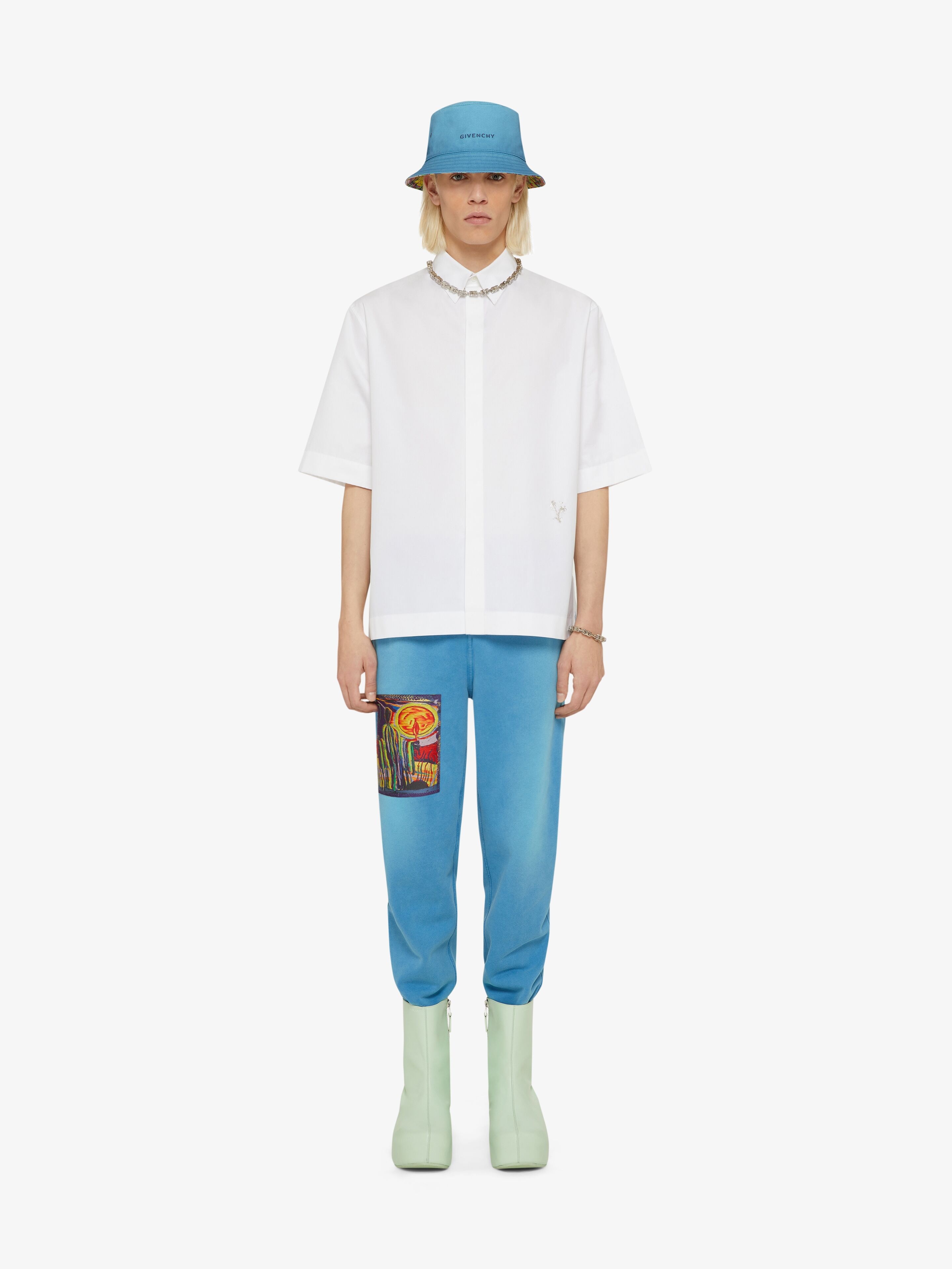 SLIM FIT JOGGER PANTS IN FELPA WITH REAPER EMBROIDERED PATCH - 2